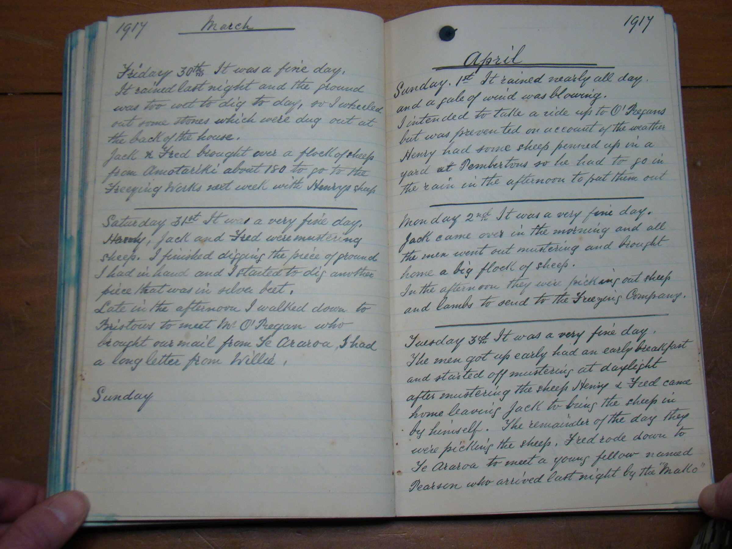 Original CS Clarke diary page