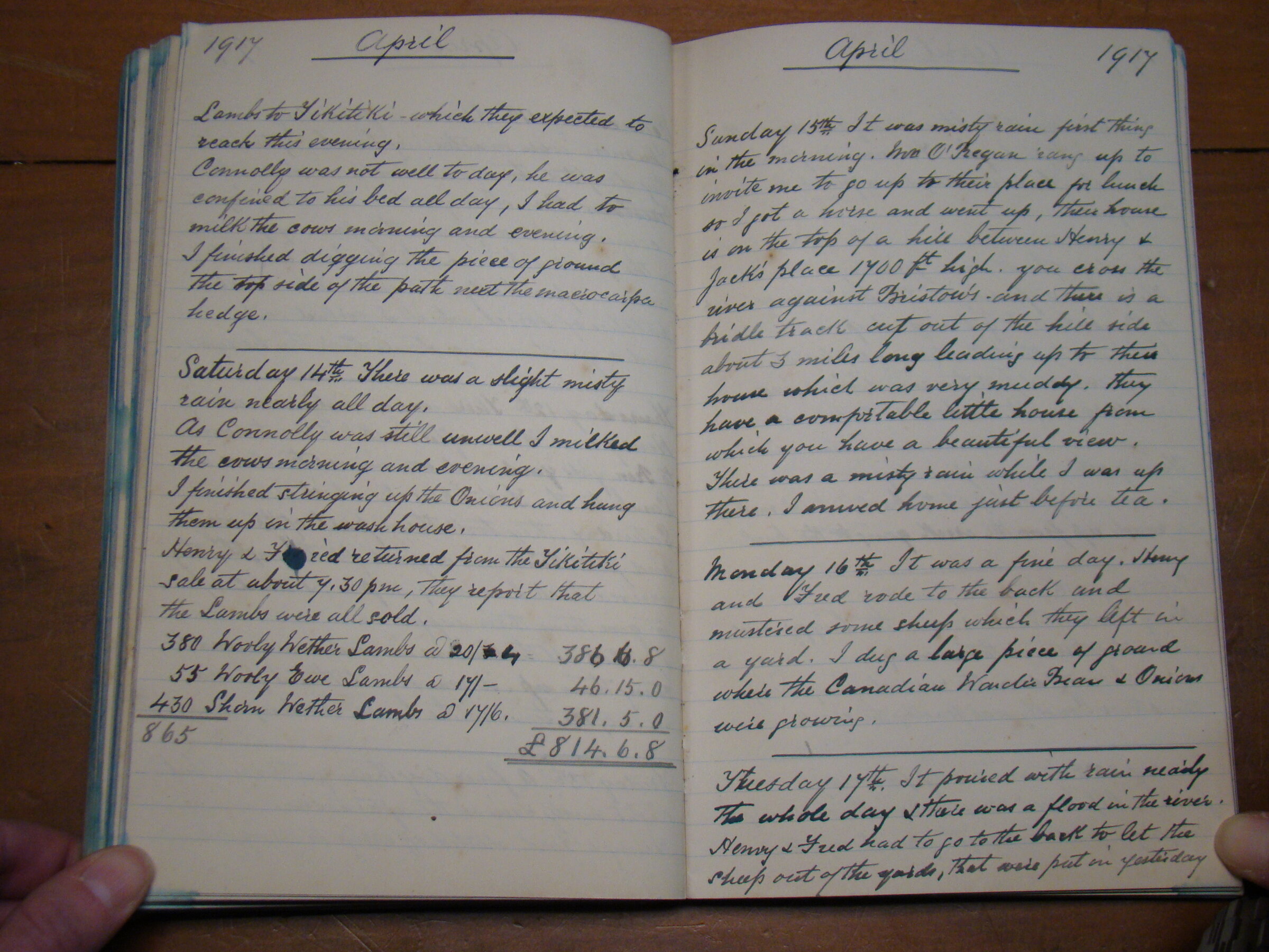 Original CS Clarke diary page