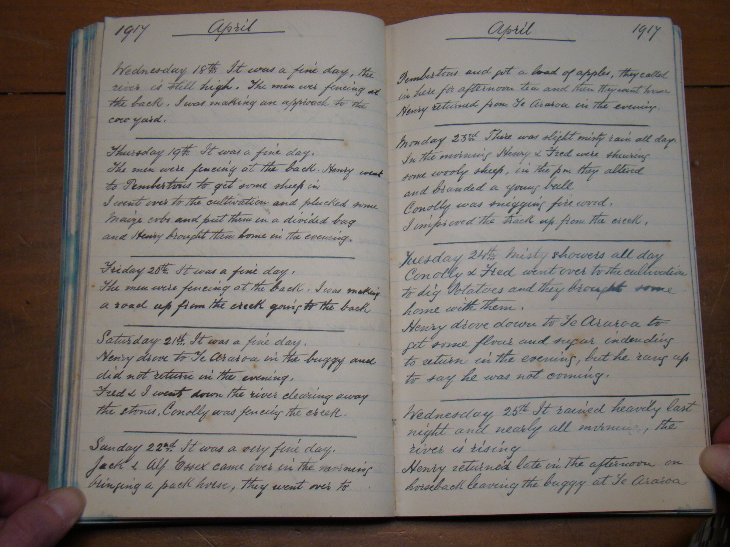 Original CS Clarke diary page
