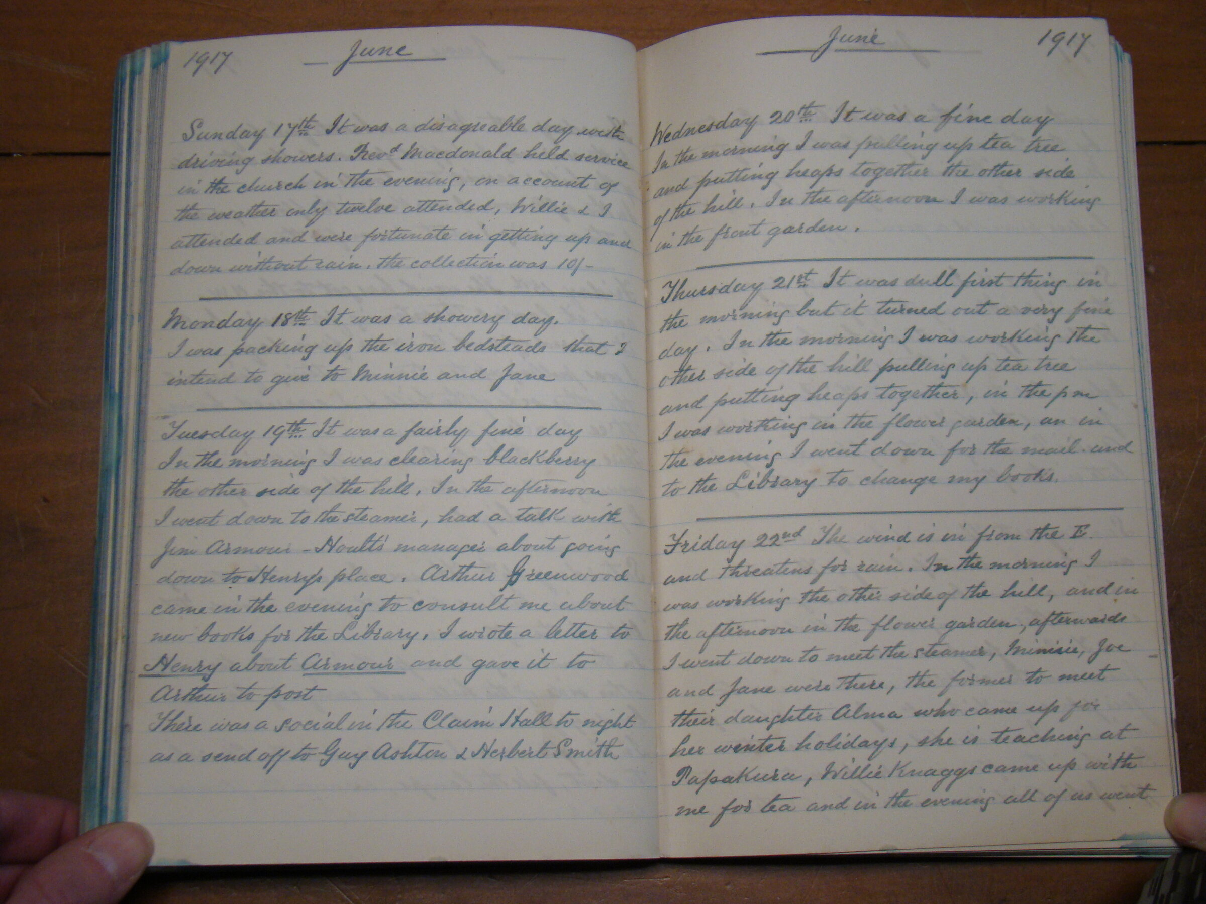Original CS Clarke diary page