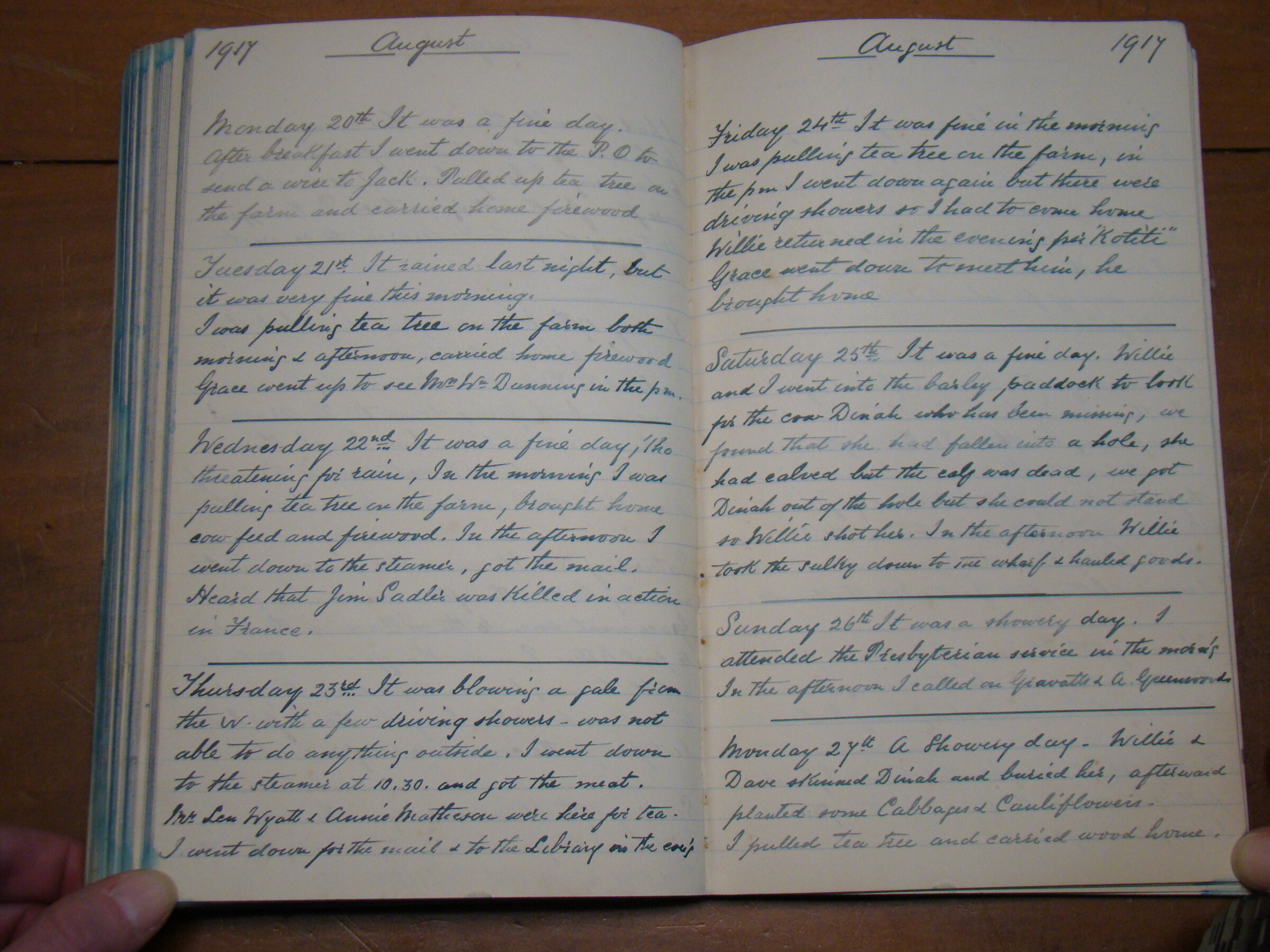 Original CS Clarke diary page