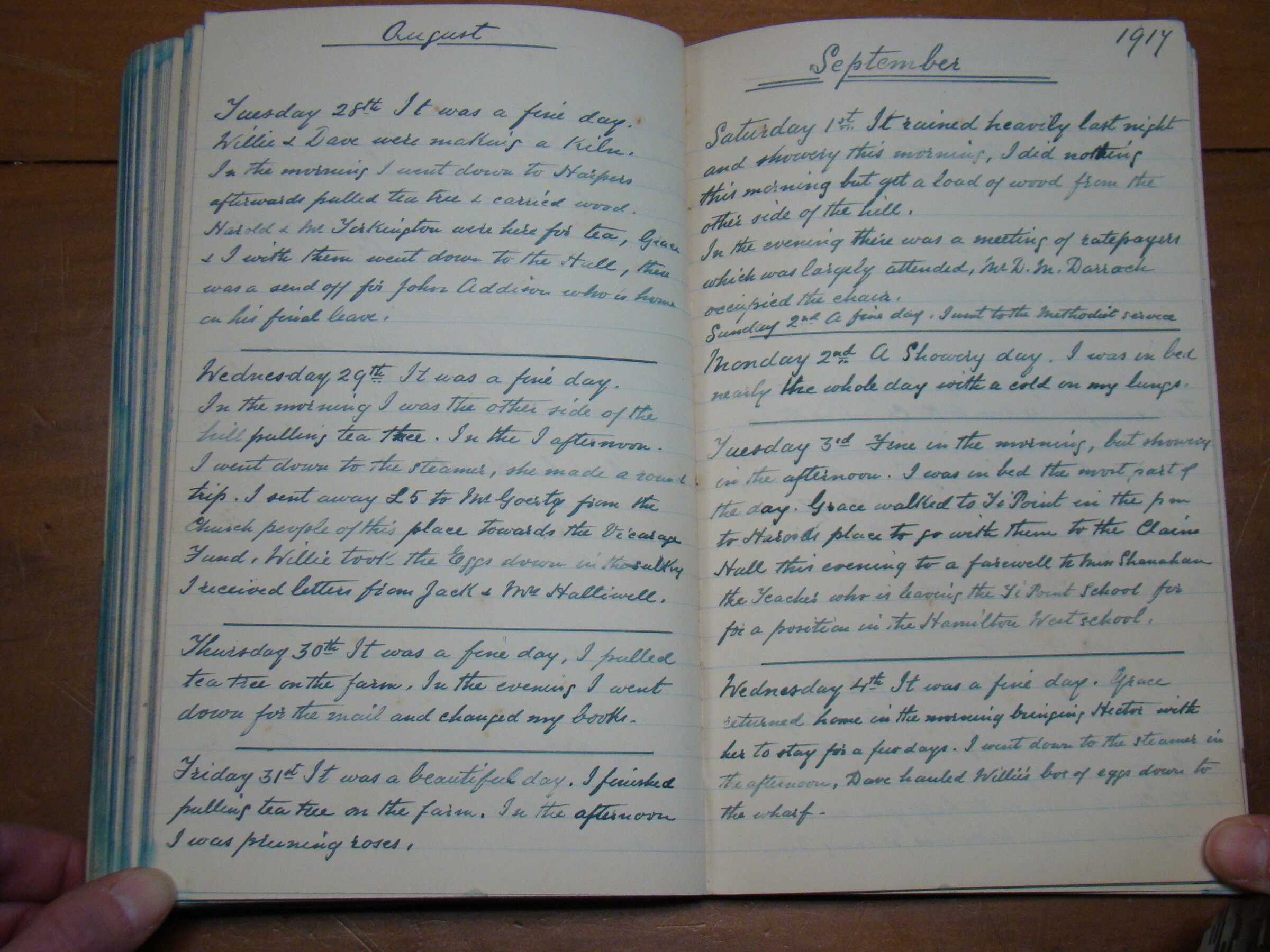 Original CS Clarke diary page