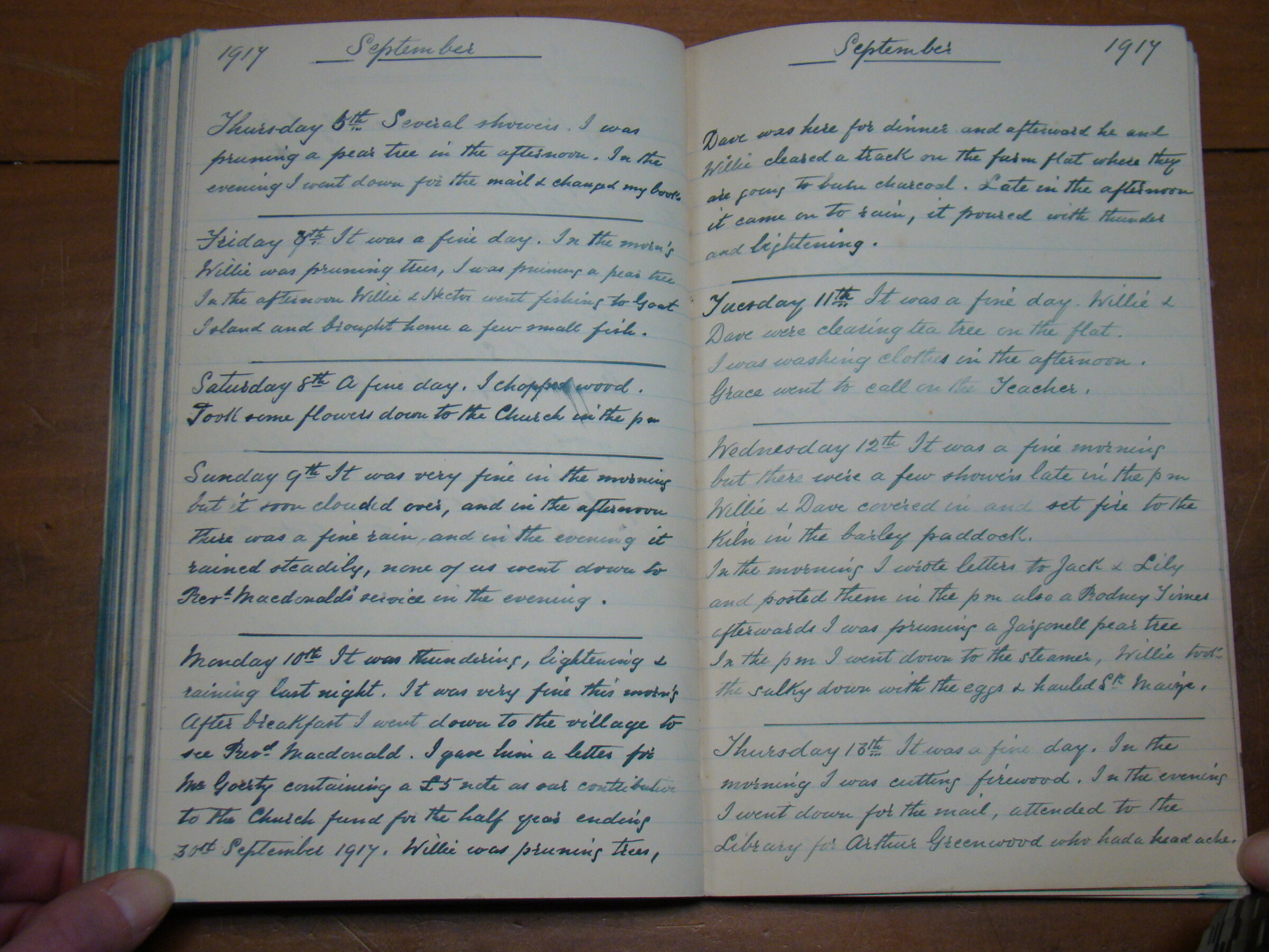 Original CS Clarke diary page