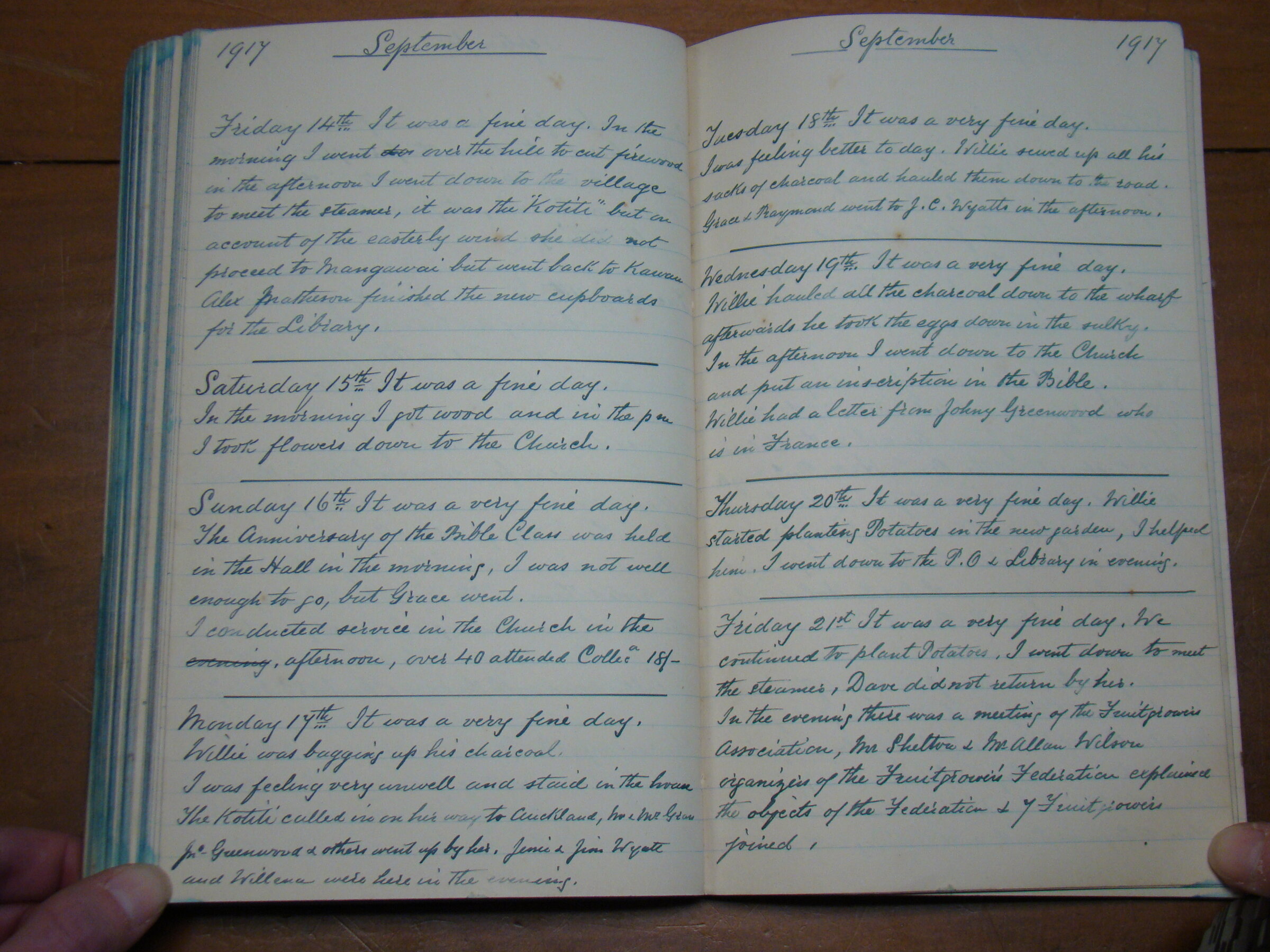 Original CS Clarke diary page
