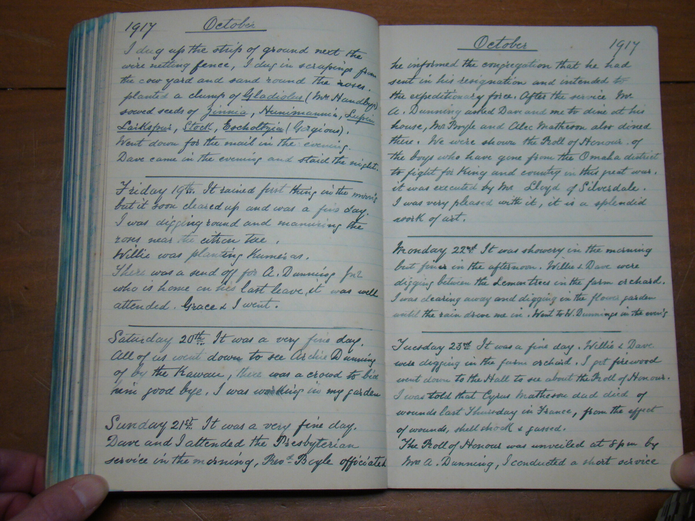 Original CS Clarke diary page