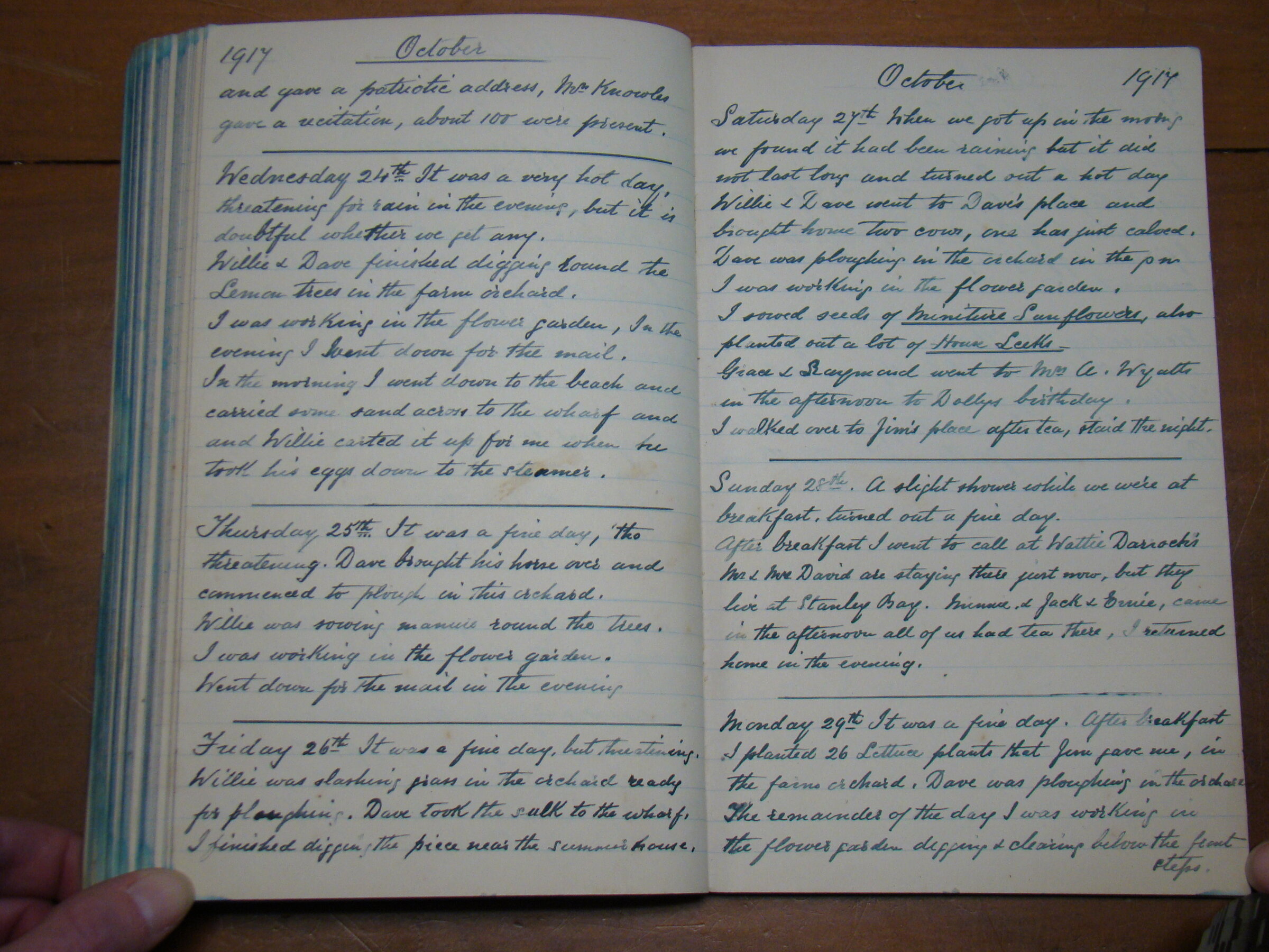 Original CS Clarke diary page