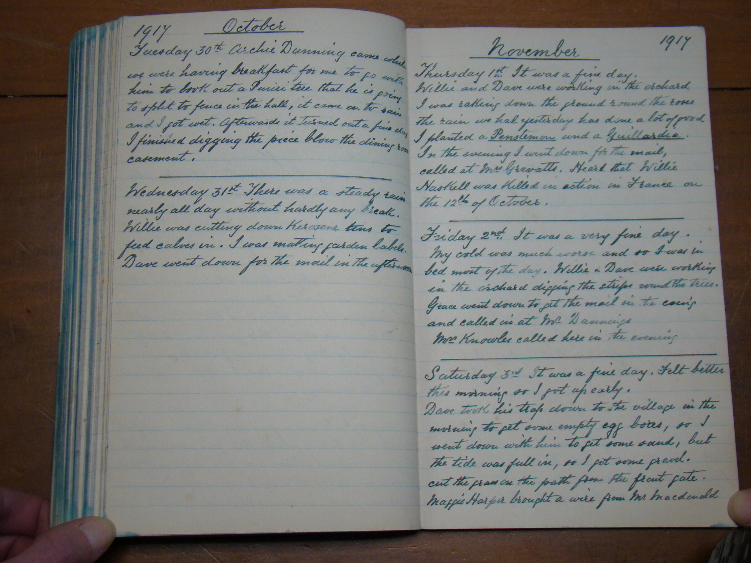 Original CS Clarke diary page