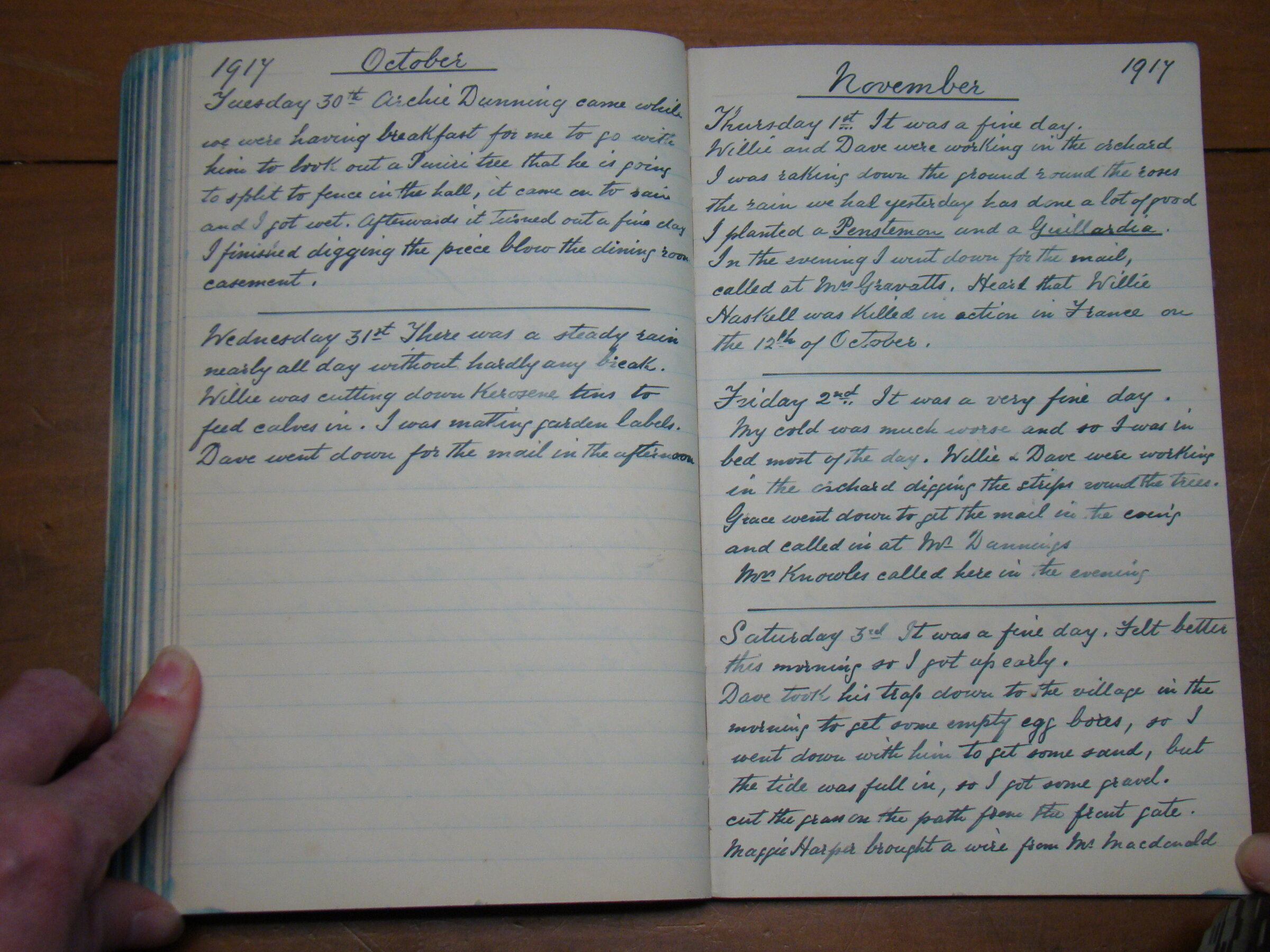 Original CS Clarke diary page