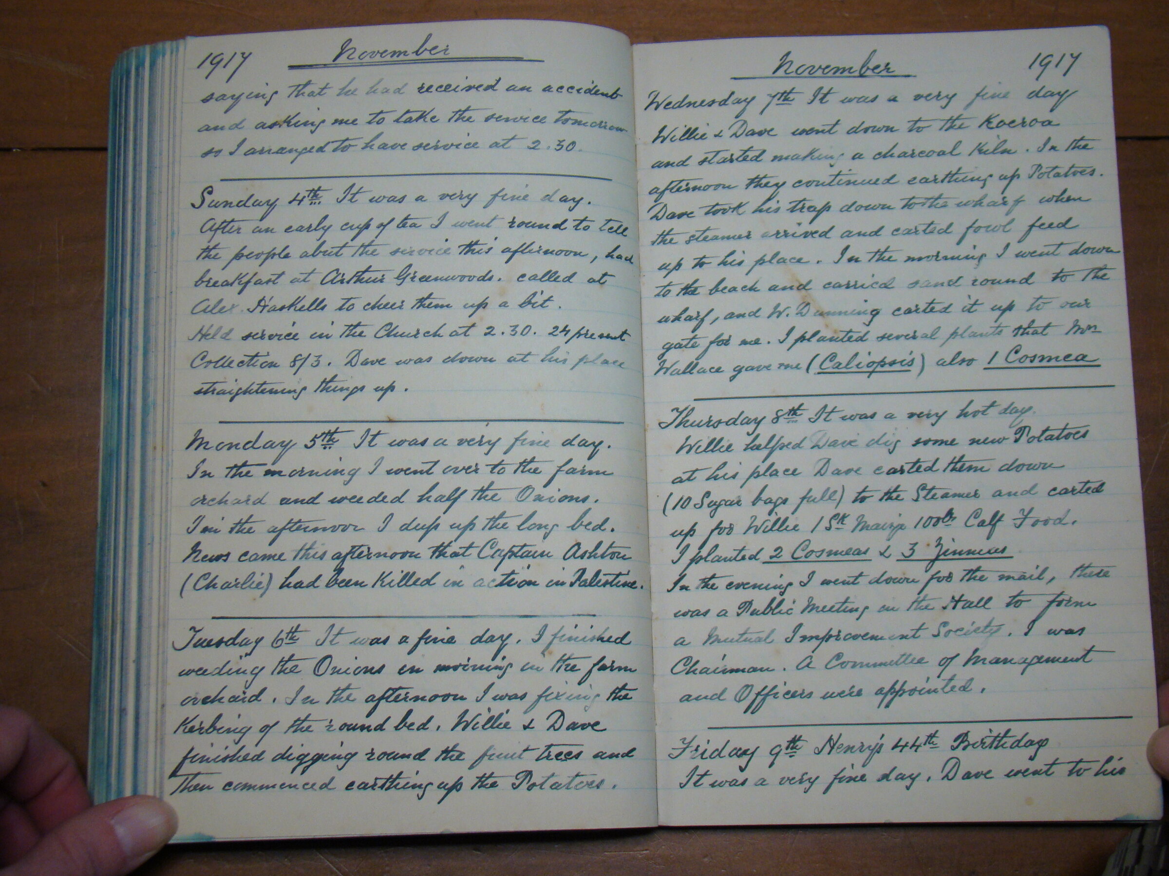 Original CS Clarke diary page