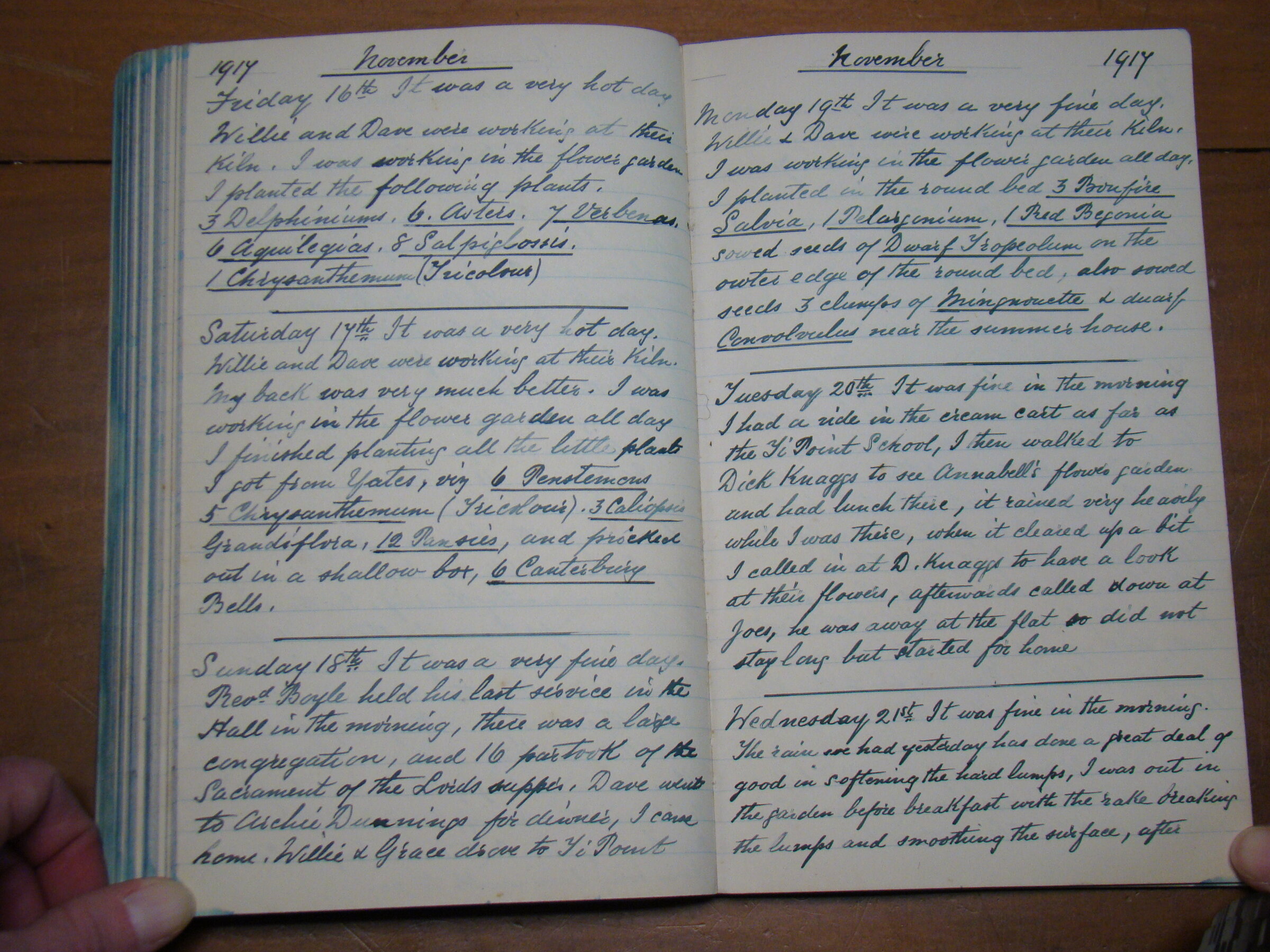 Original CS Clarke diary page