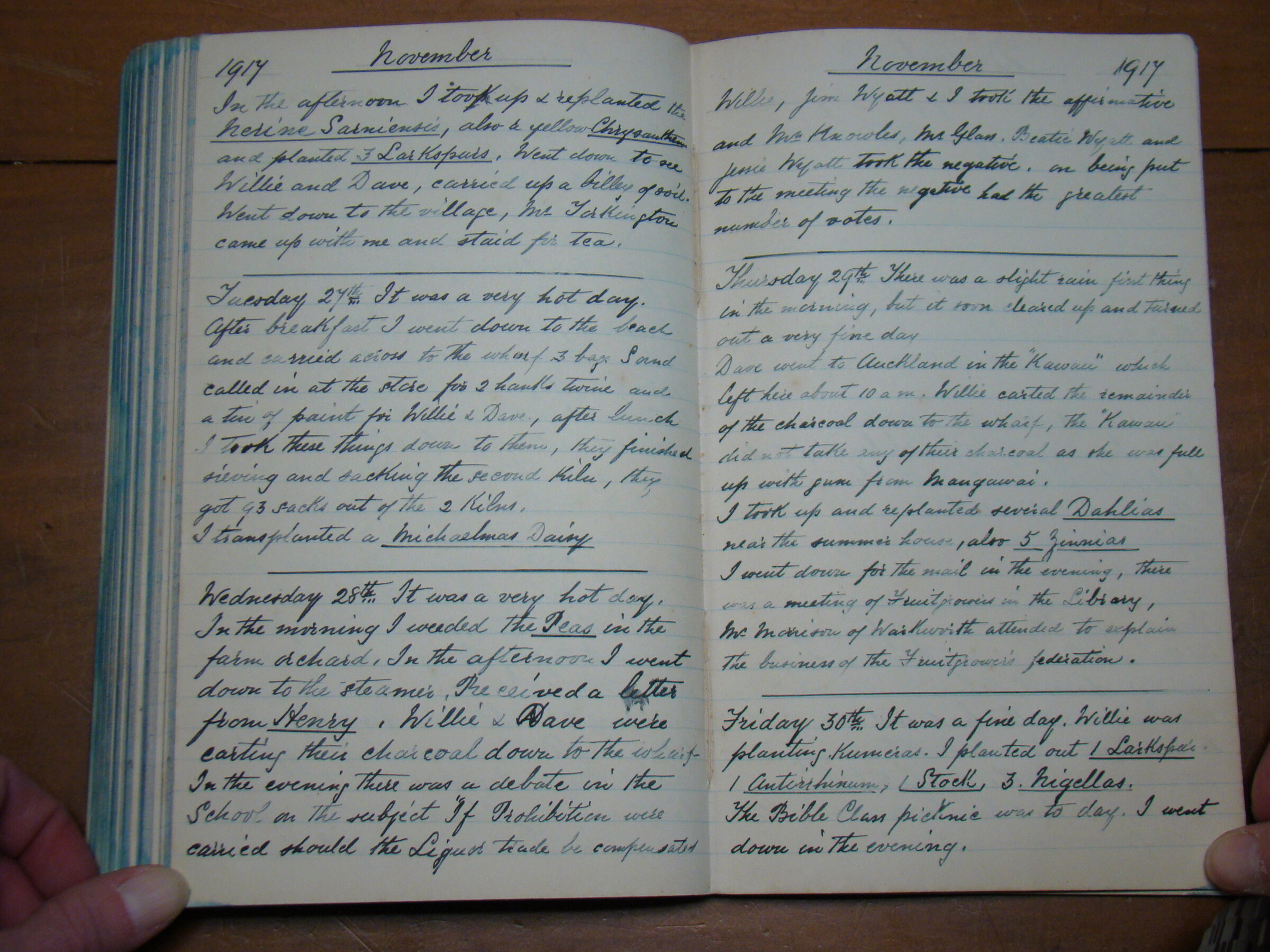 Original CS Clarke diary page