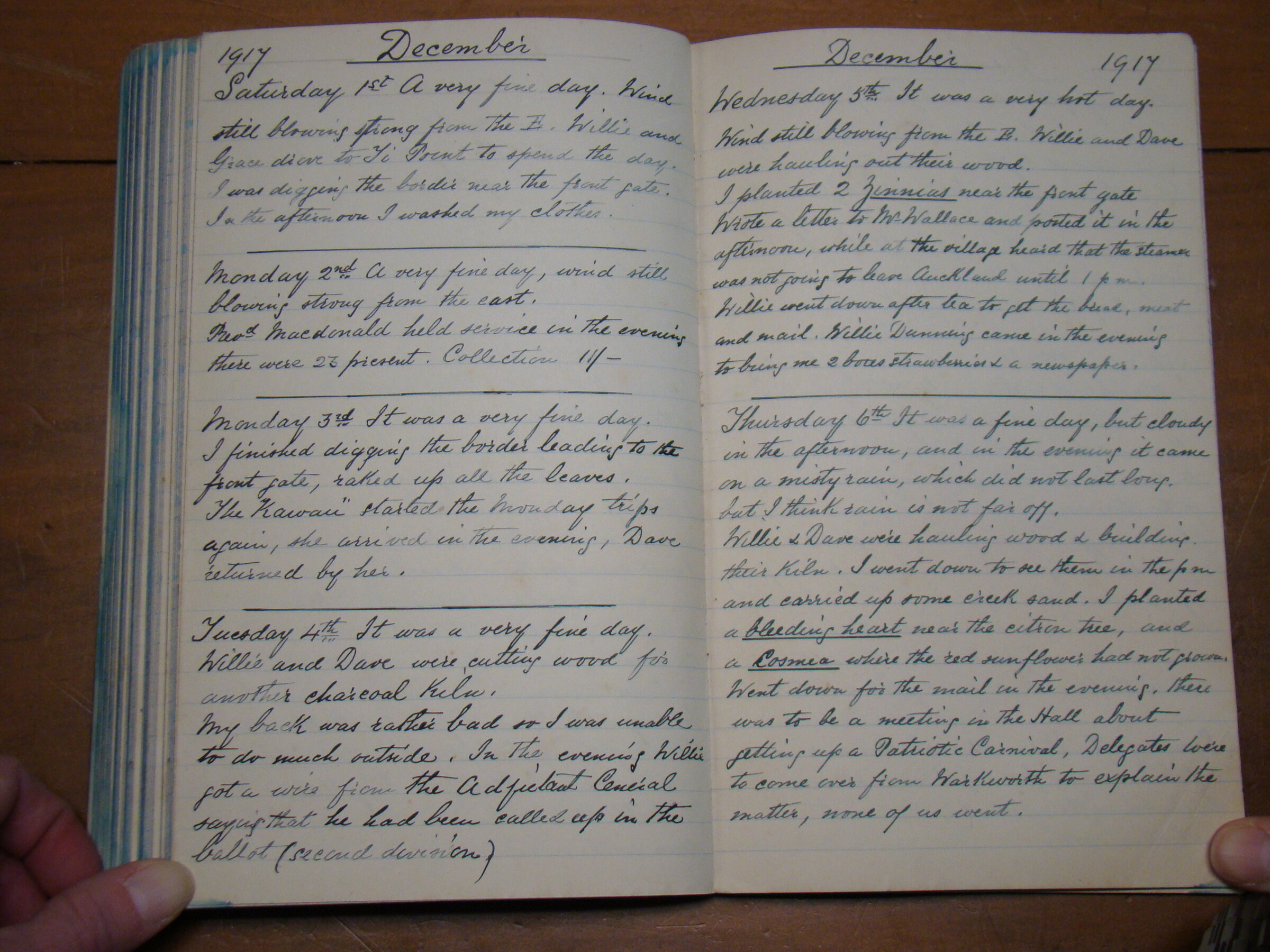 Original CS Clarke diary page