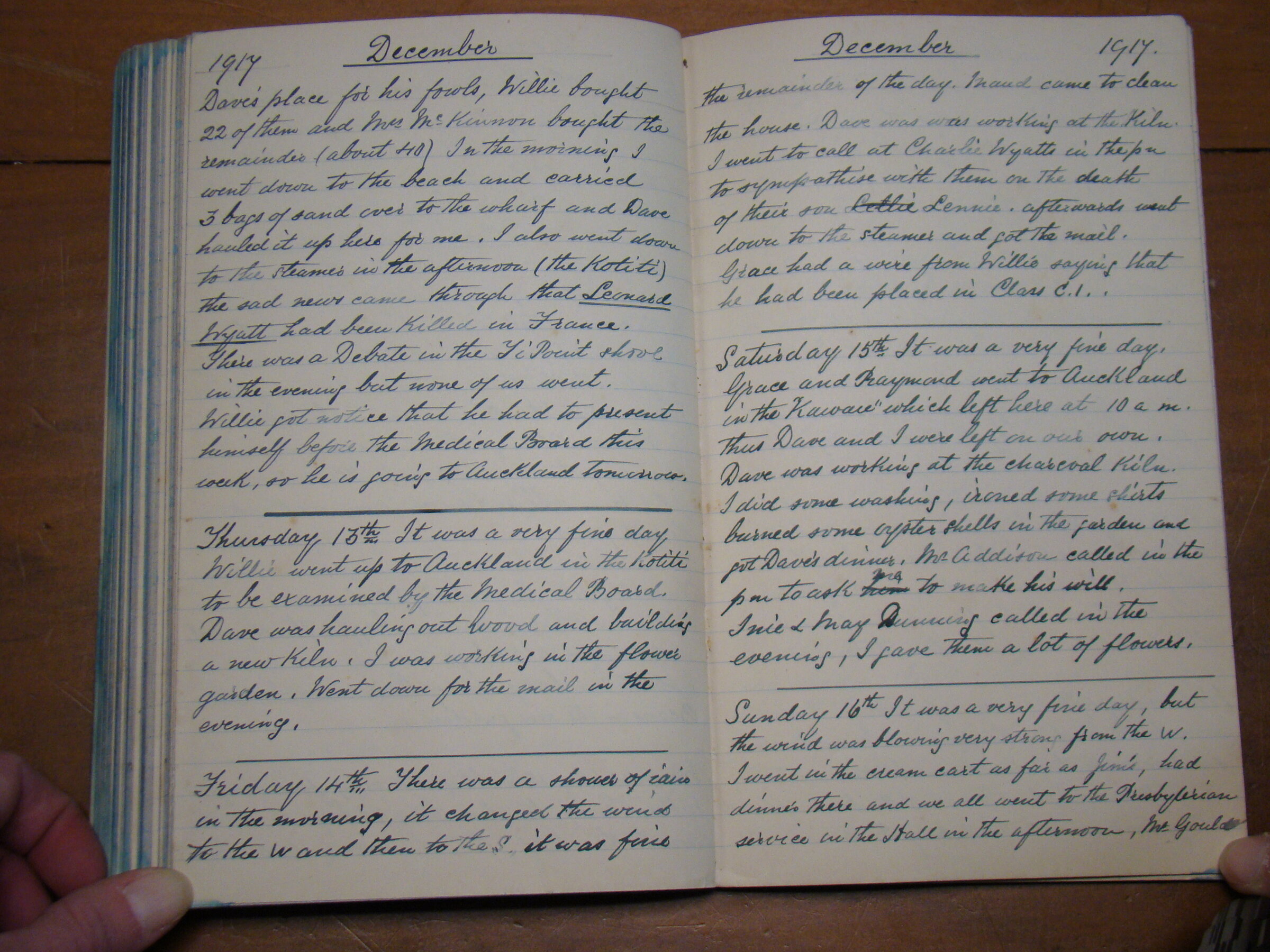Original CS Clarke diary page