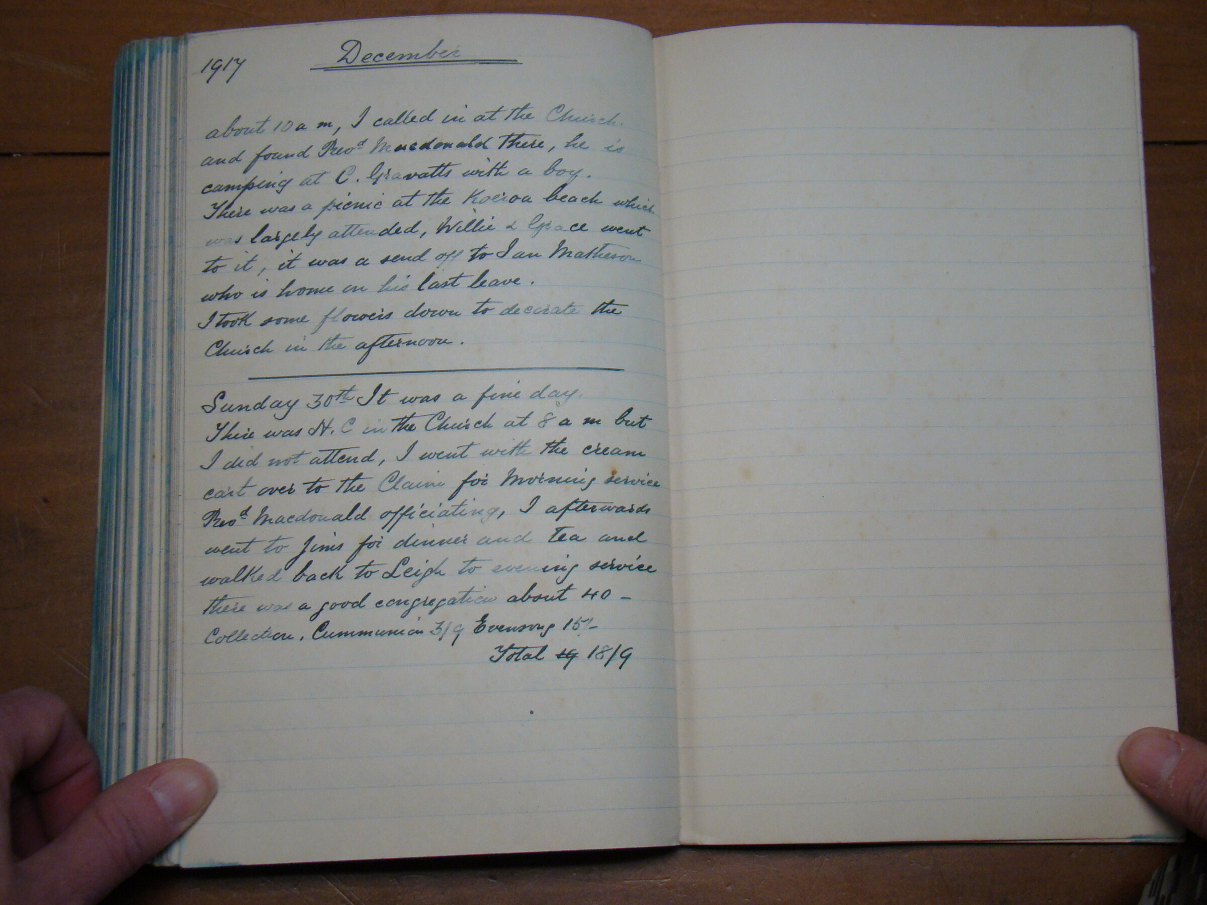 Original CS Clarke diary page