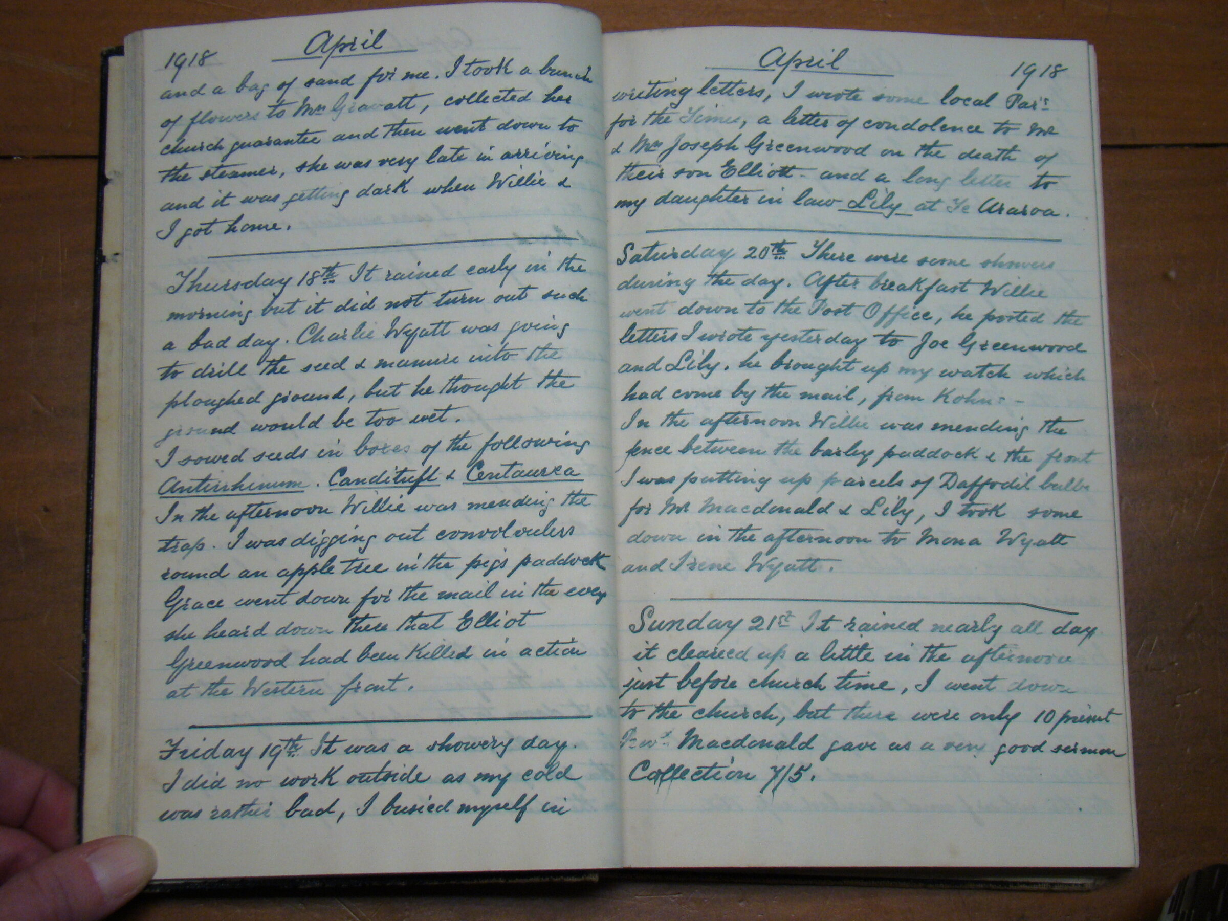 Original CS Clarke diary page