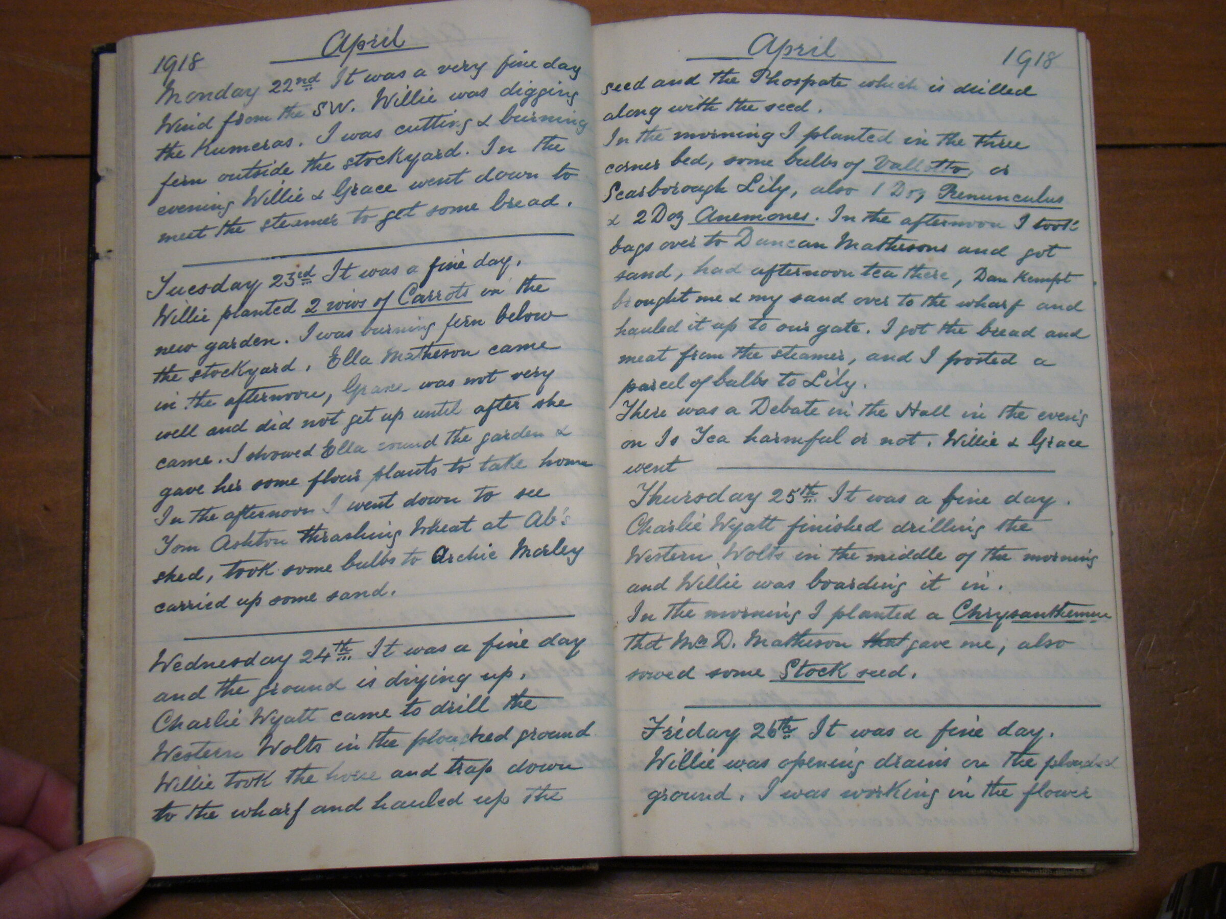 Original CS Clarke diary page
