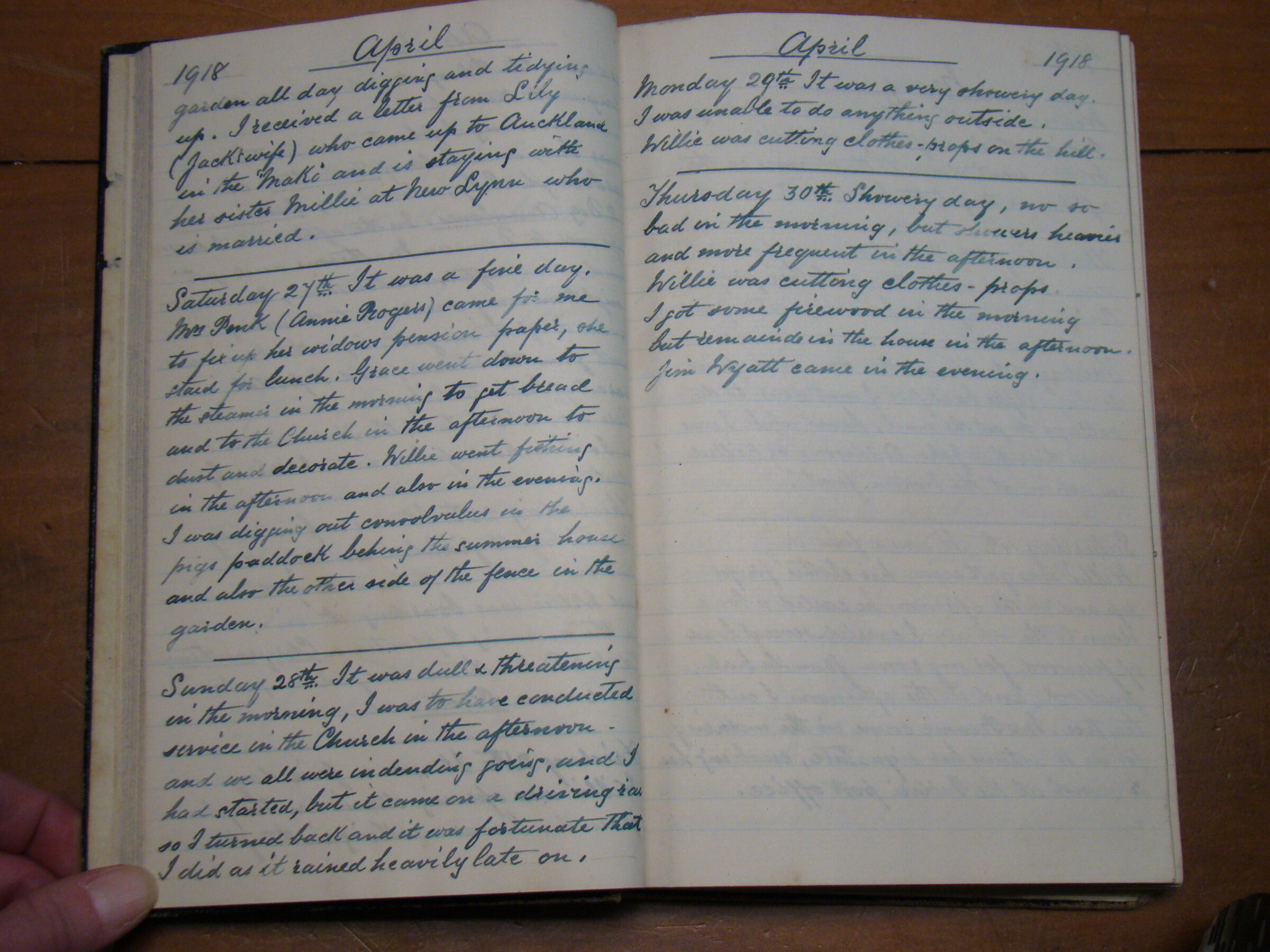 Original CS Clarke diary page