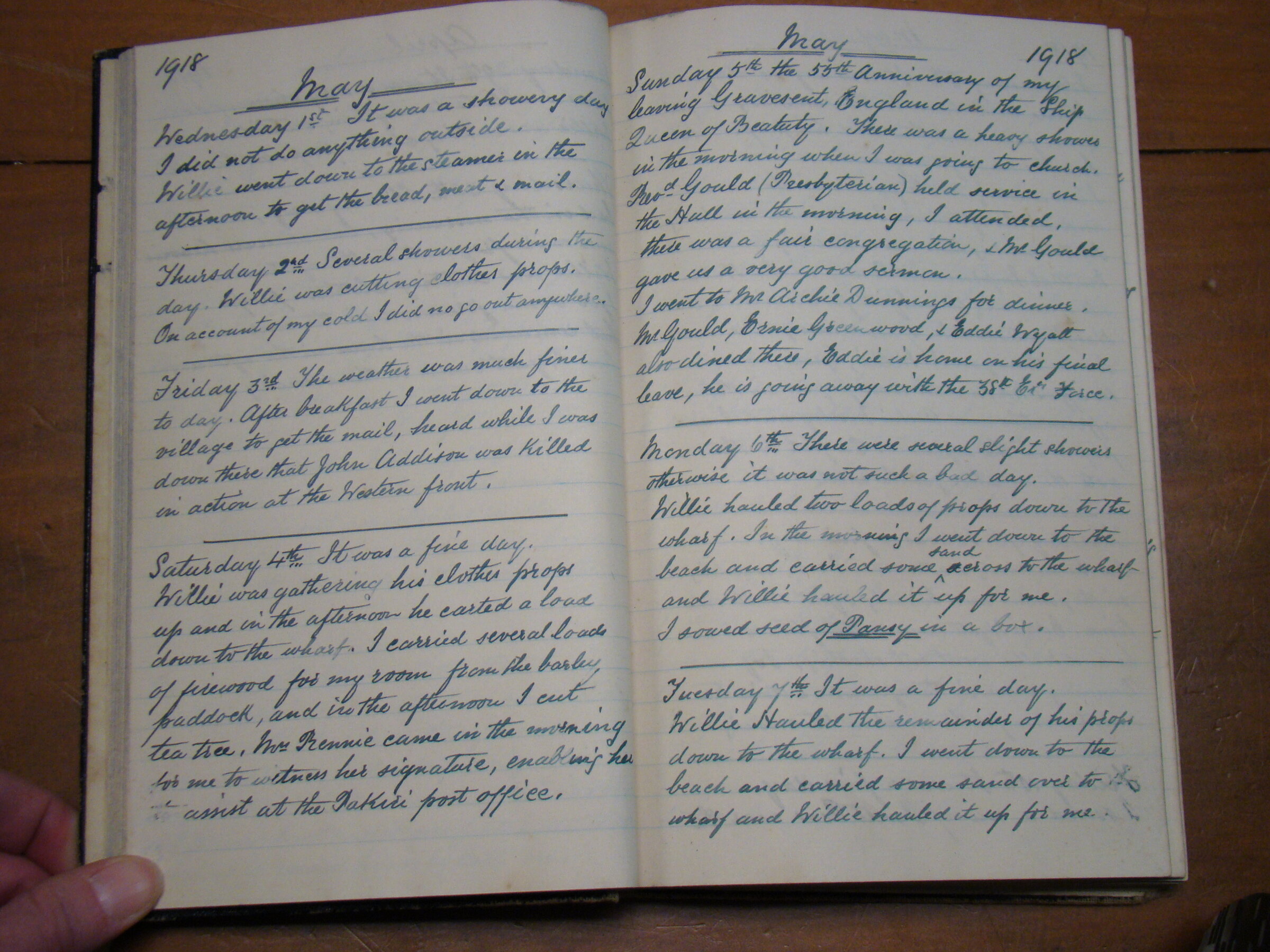 Original CS Clarke diary page