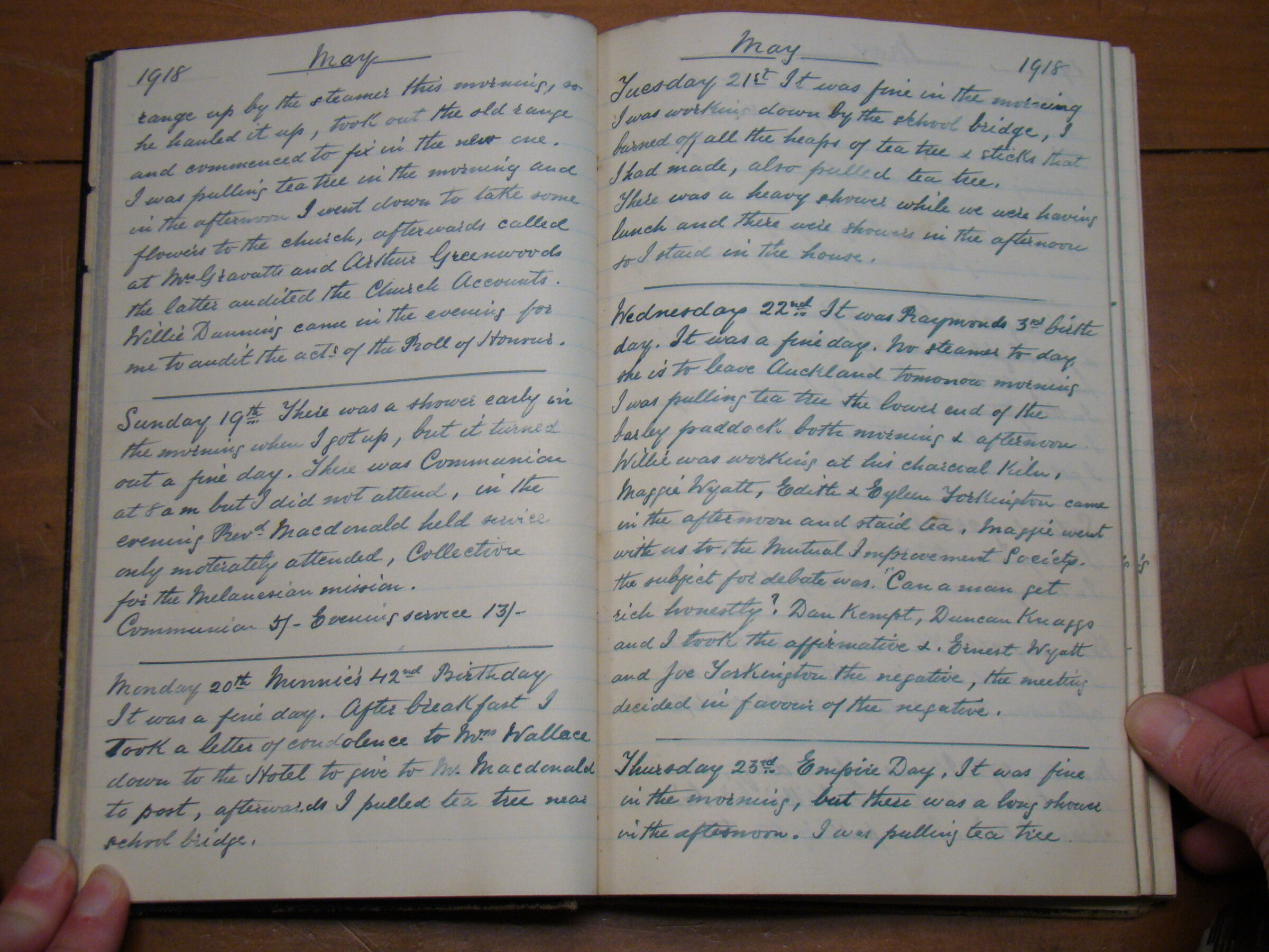 Original CS Clarke diary page
