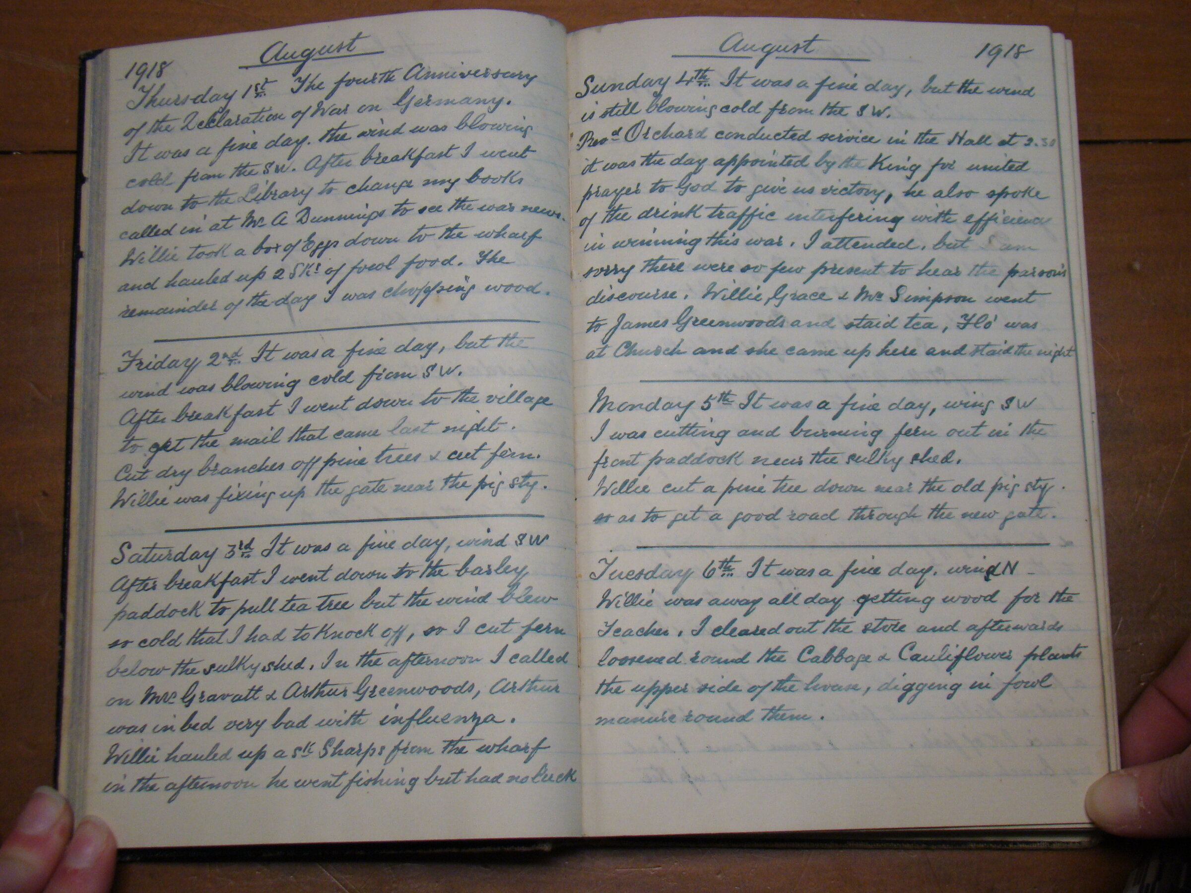 Original CS Clarke diary page