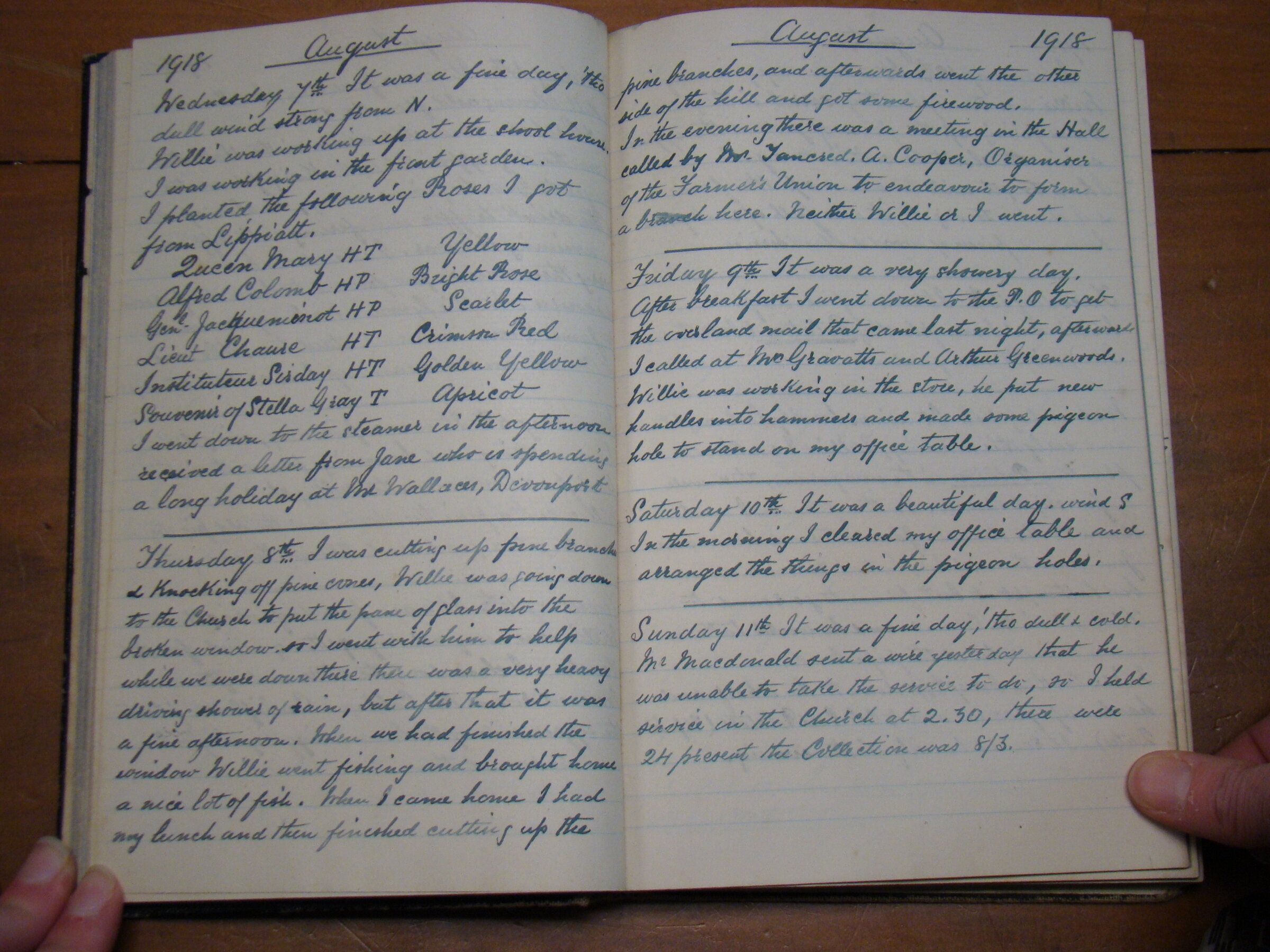 Original CS Clarke diary page