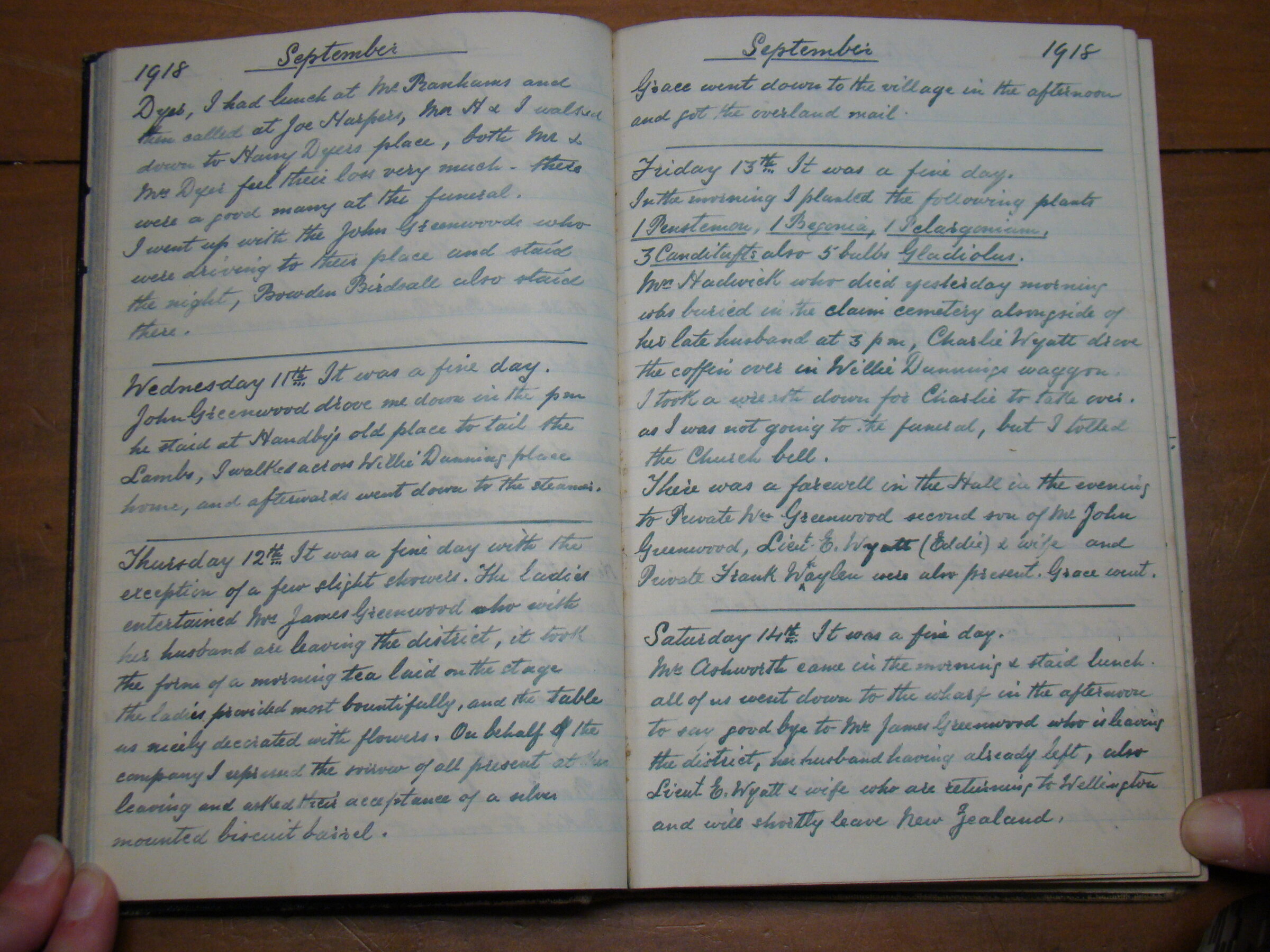 Original CS Clarke diary page