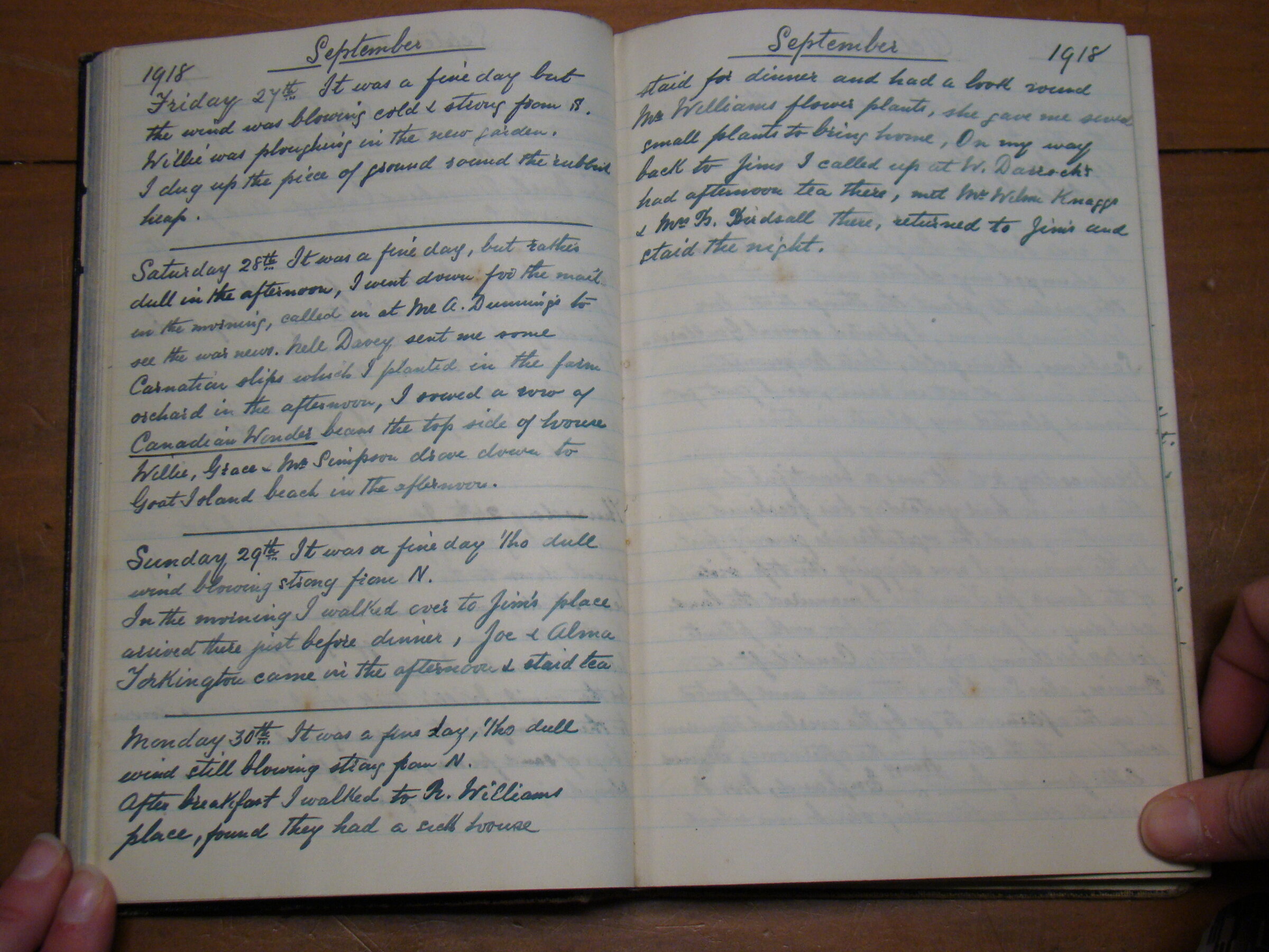 Original CS Clarke diary page