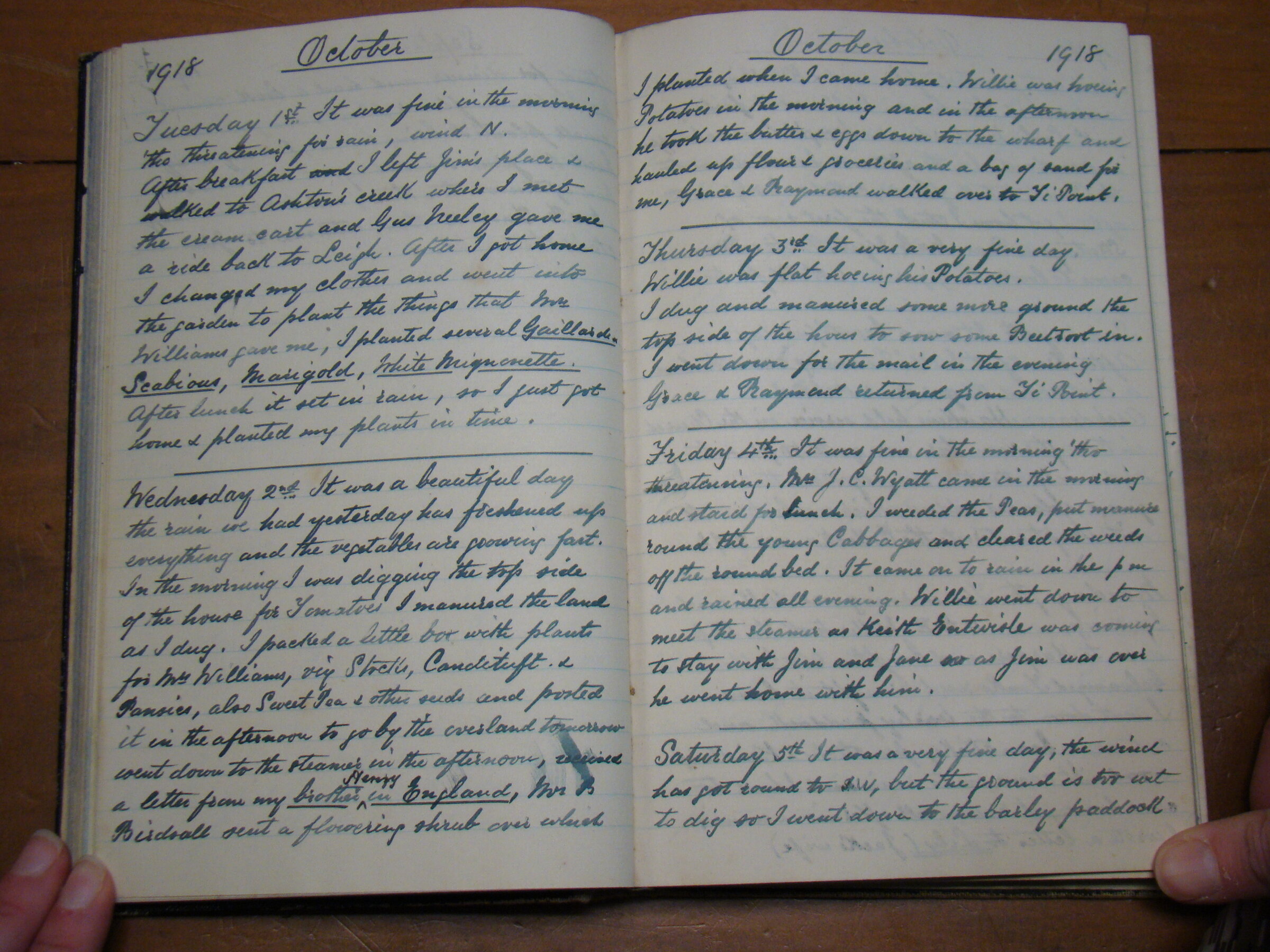 Original CS Clarke diary page