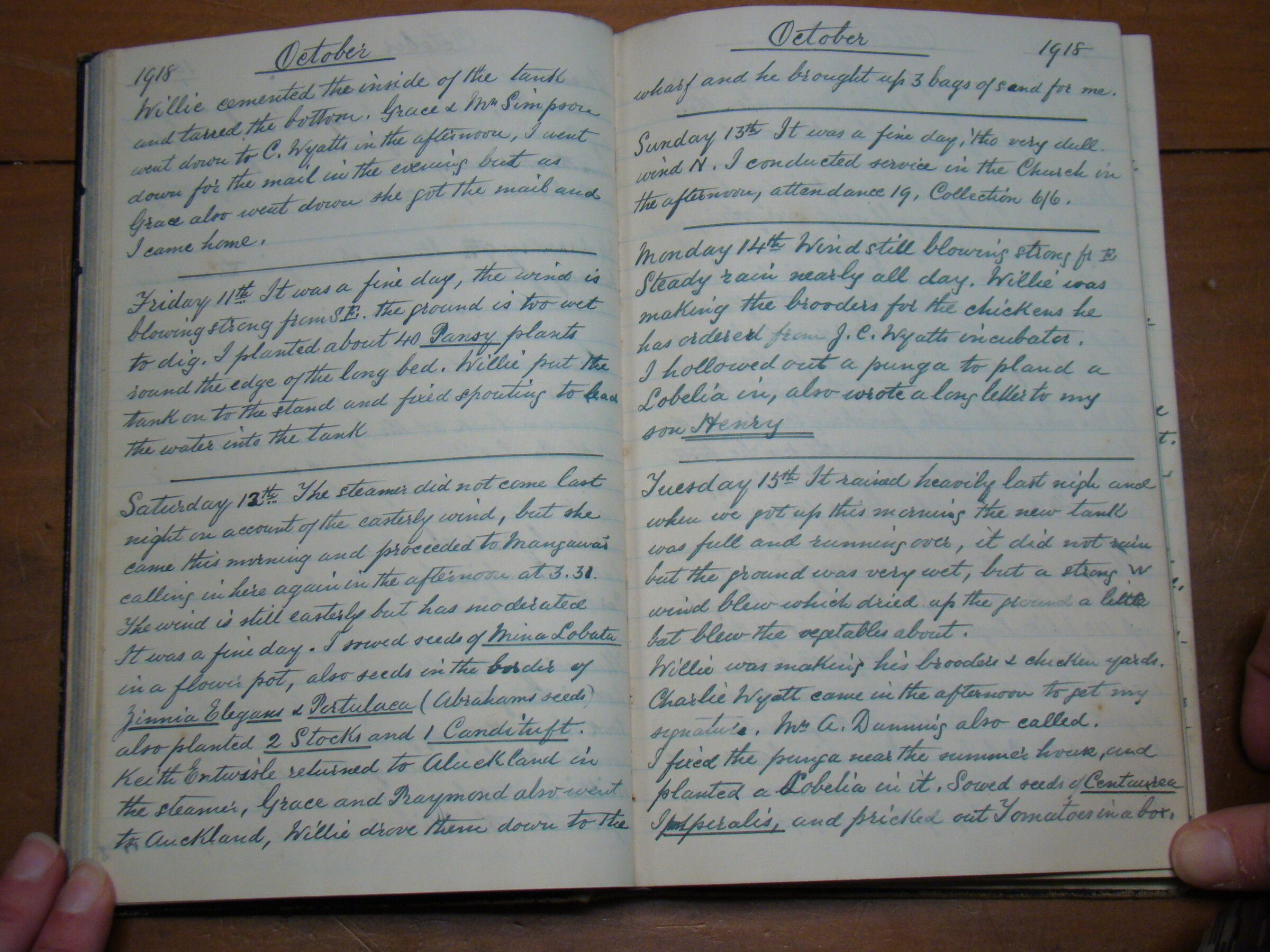 Original CS Clarke diary page