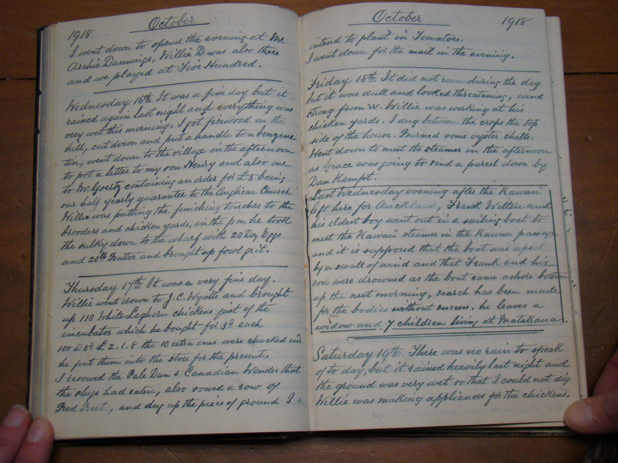 Original CS Clarke diary page