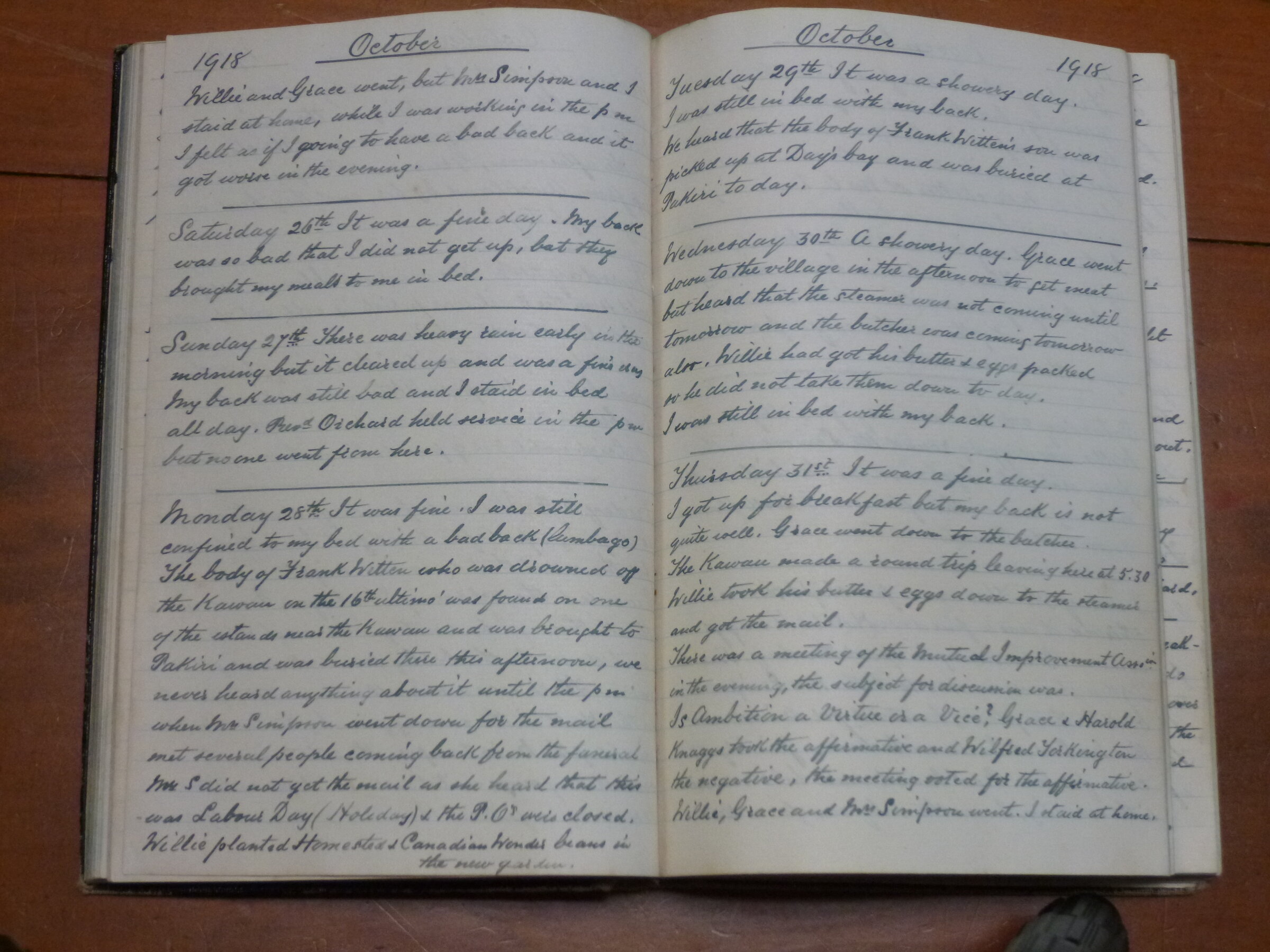 Original CS Clarke diary page