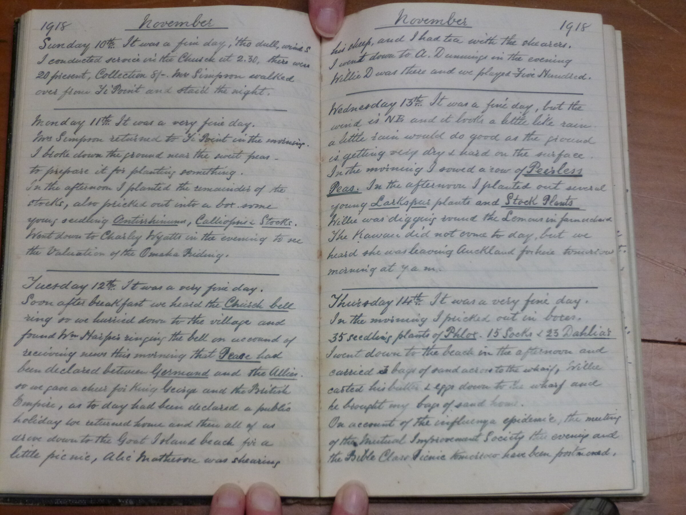 Original CS Clarke diary page