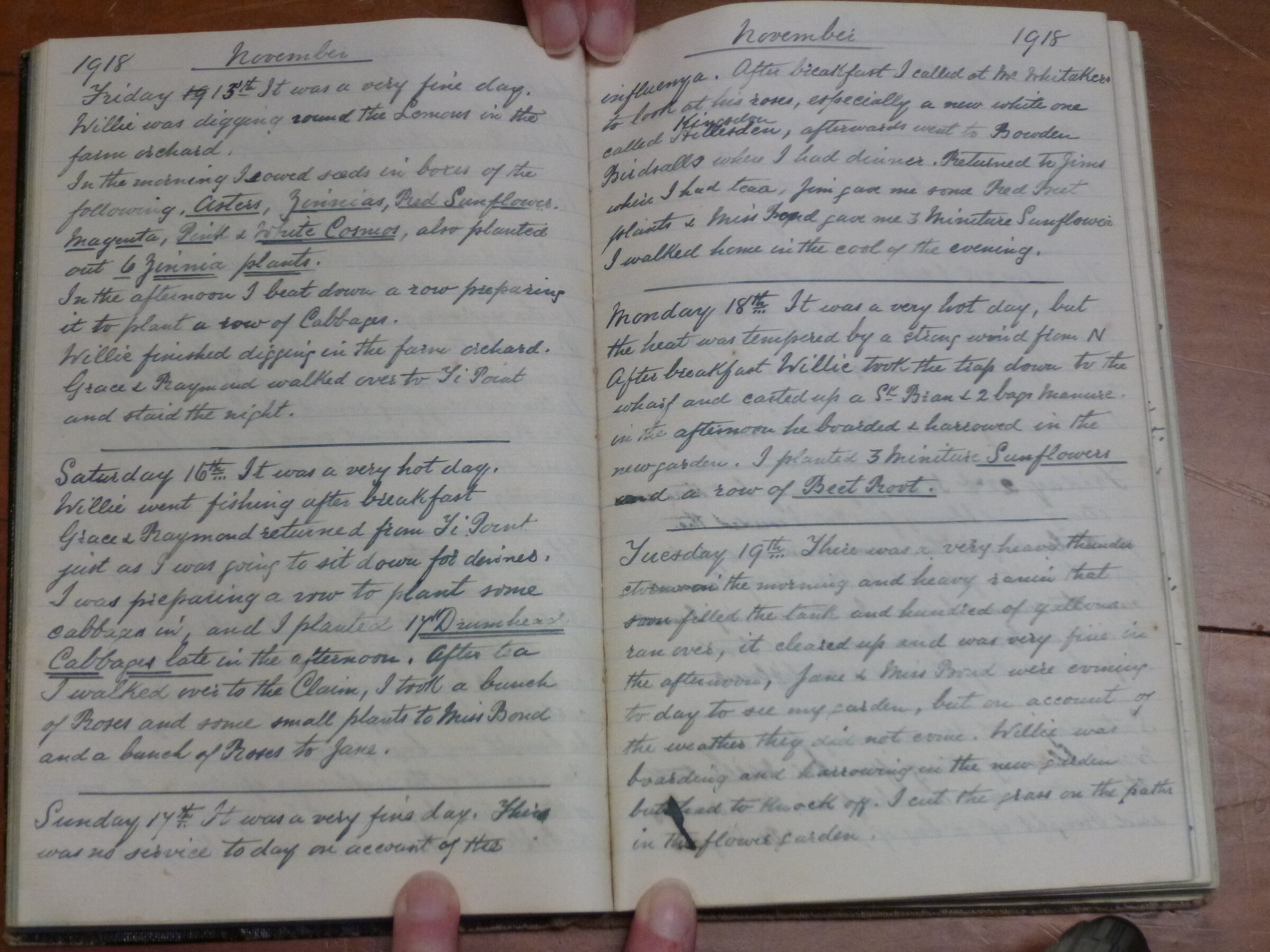 Original CS Clarke diary page