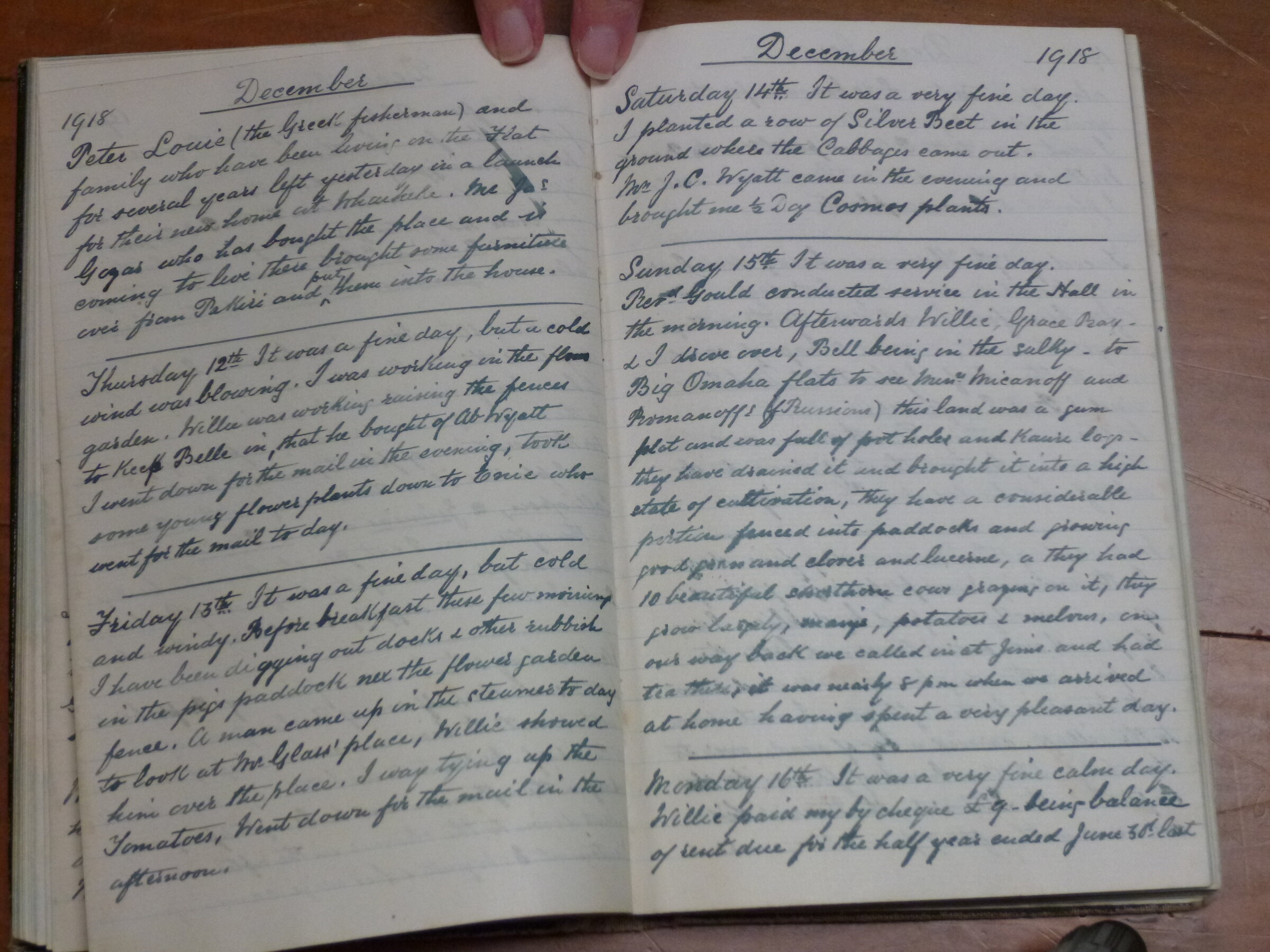 Original CS Clarke diary page