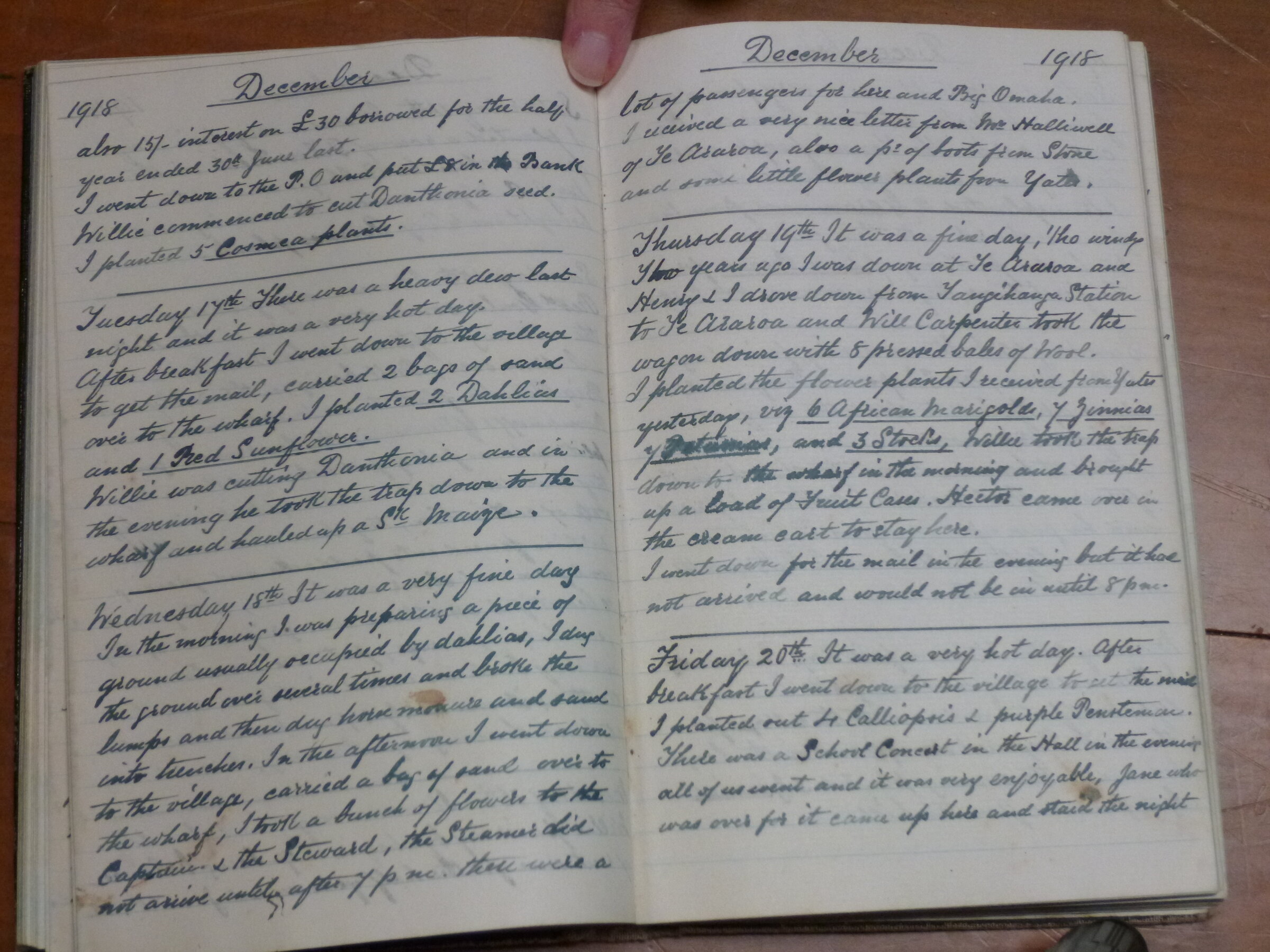 Original CS Clarke diary page