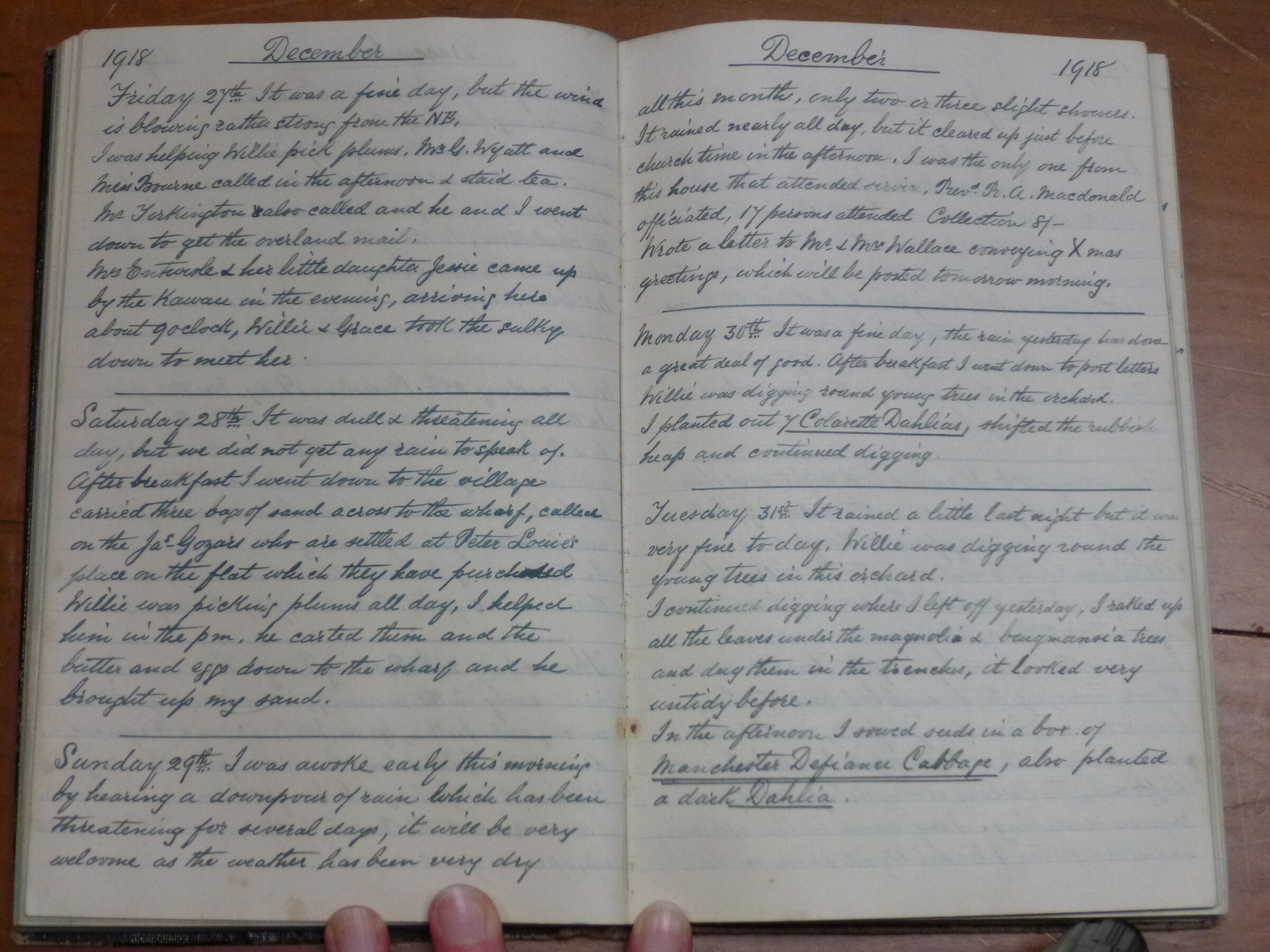 Original CS Clarke diary page