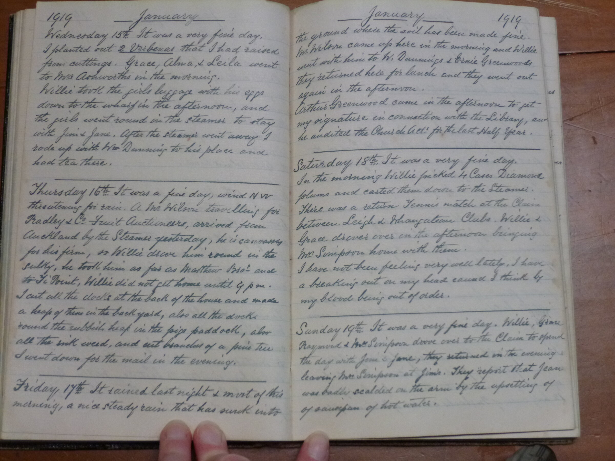 Original CS Clarke diary page