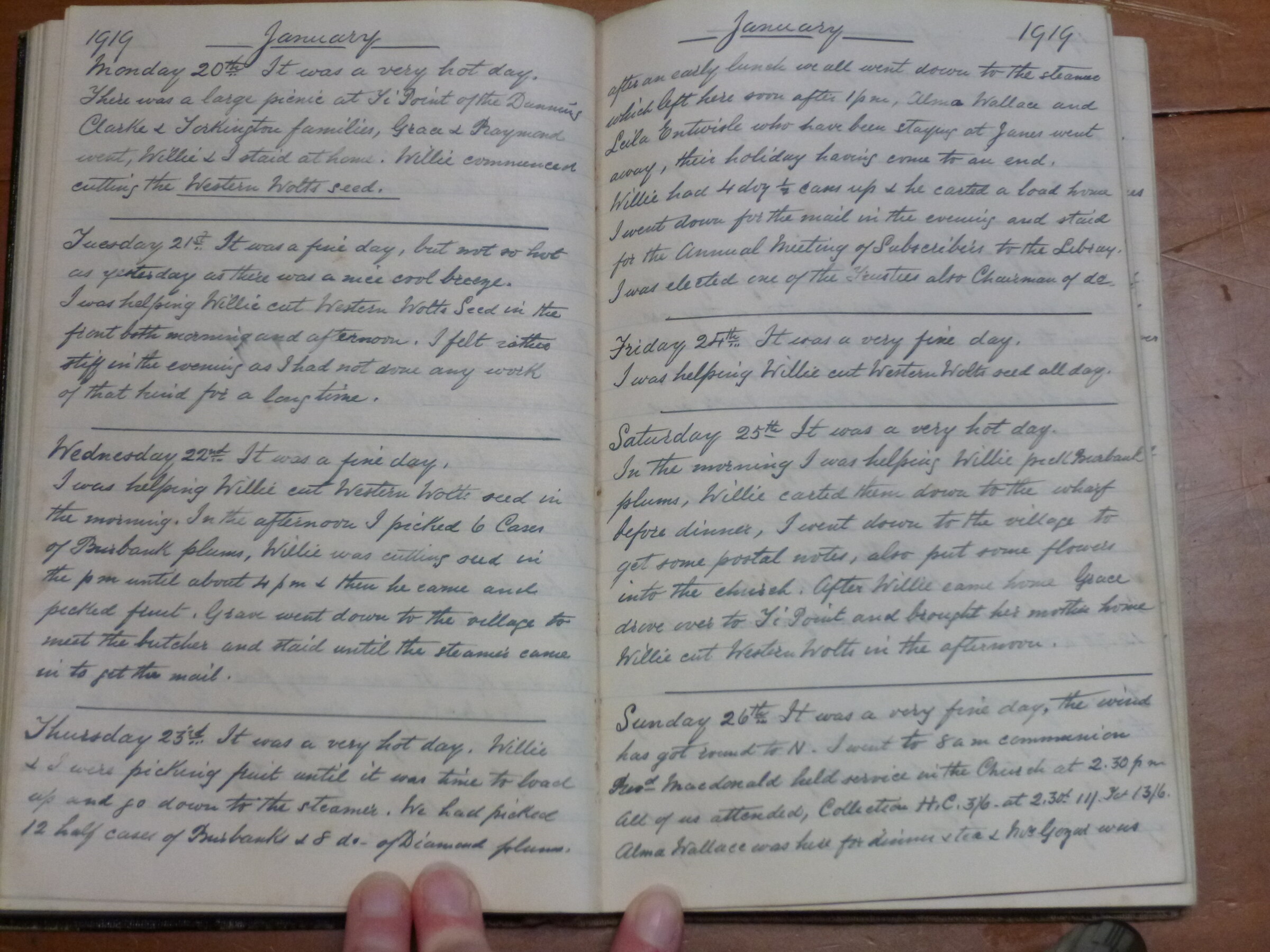 Original CS Clarke diary page