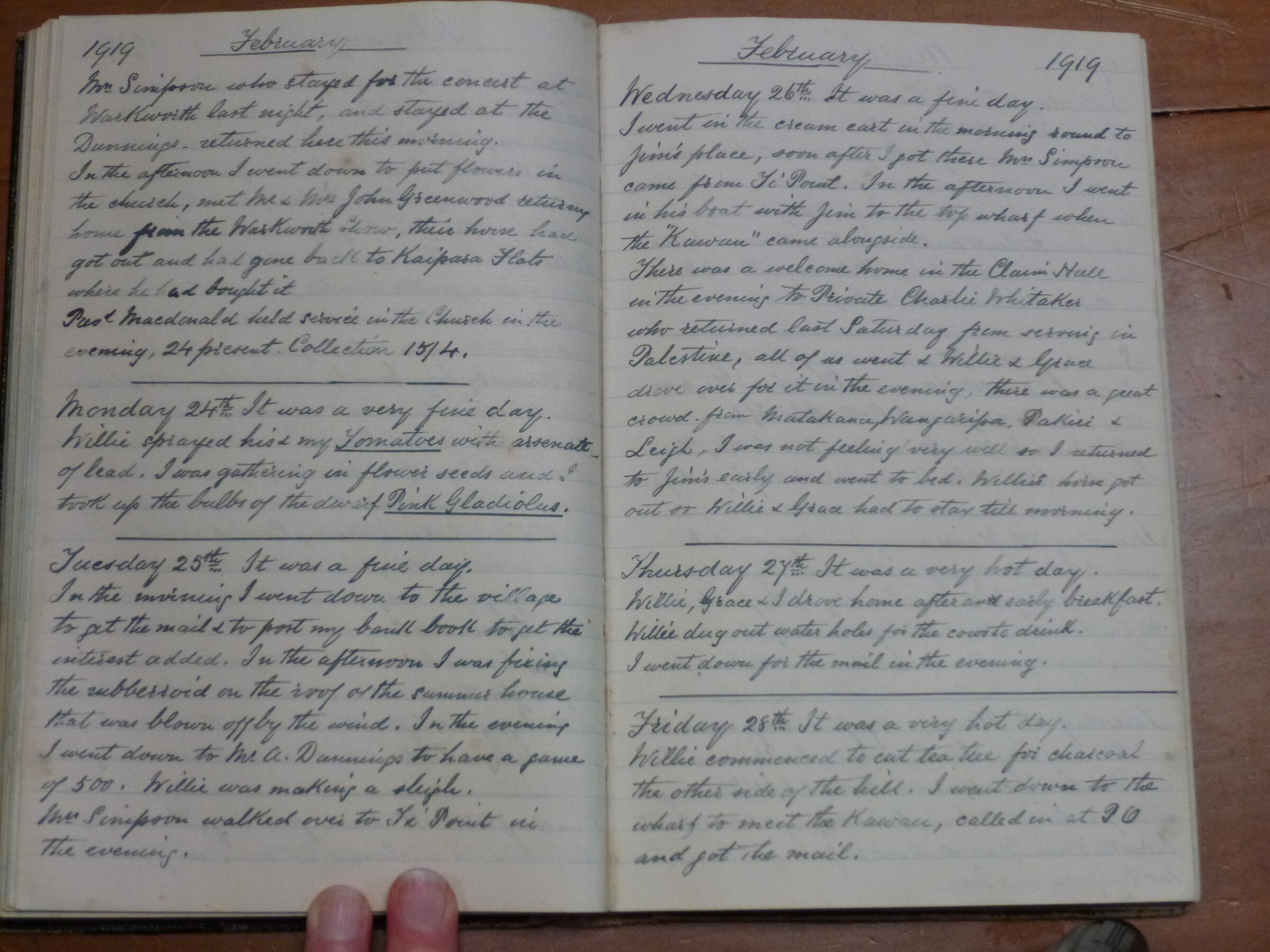 Original CS Clarke diary page