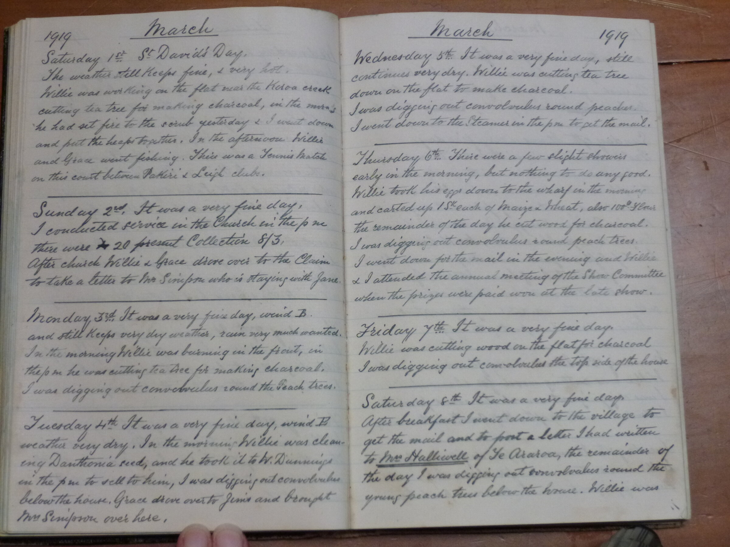 Original CS Clarke diary page