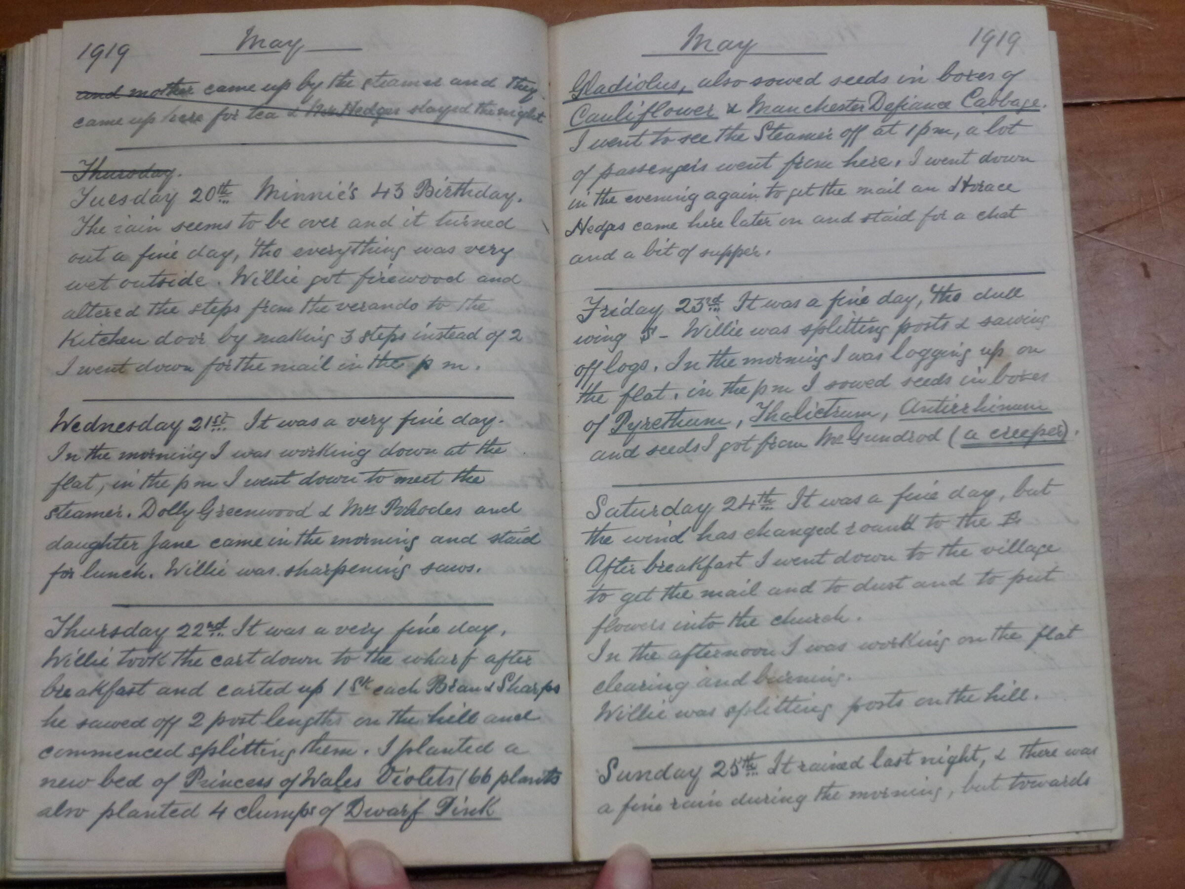 Original CS Clarke diary page