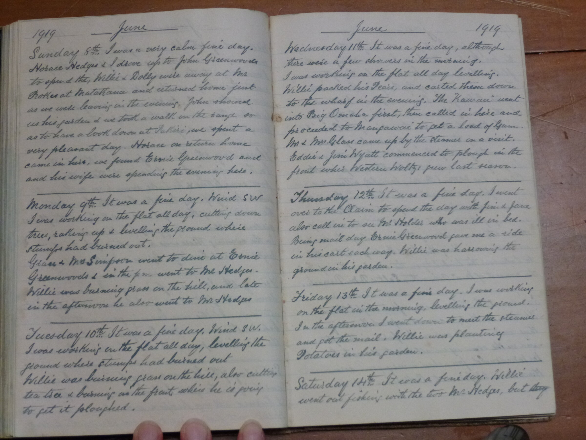 Original CS Clarke diary page