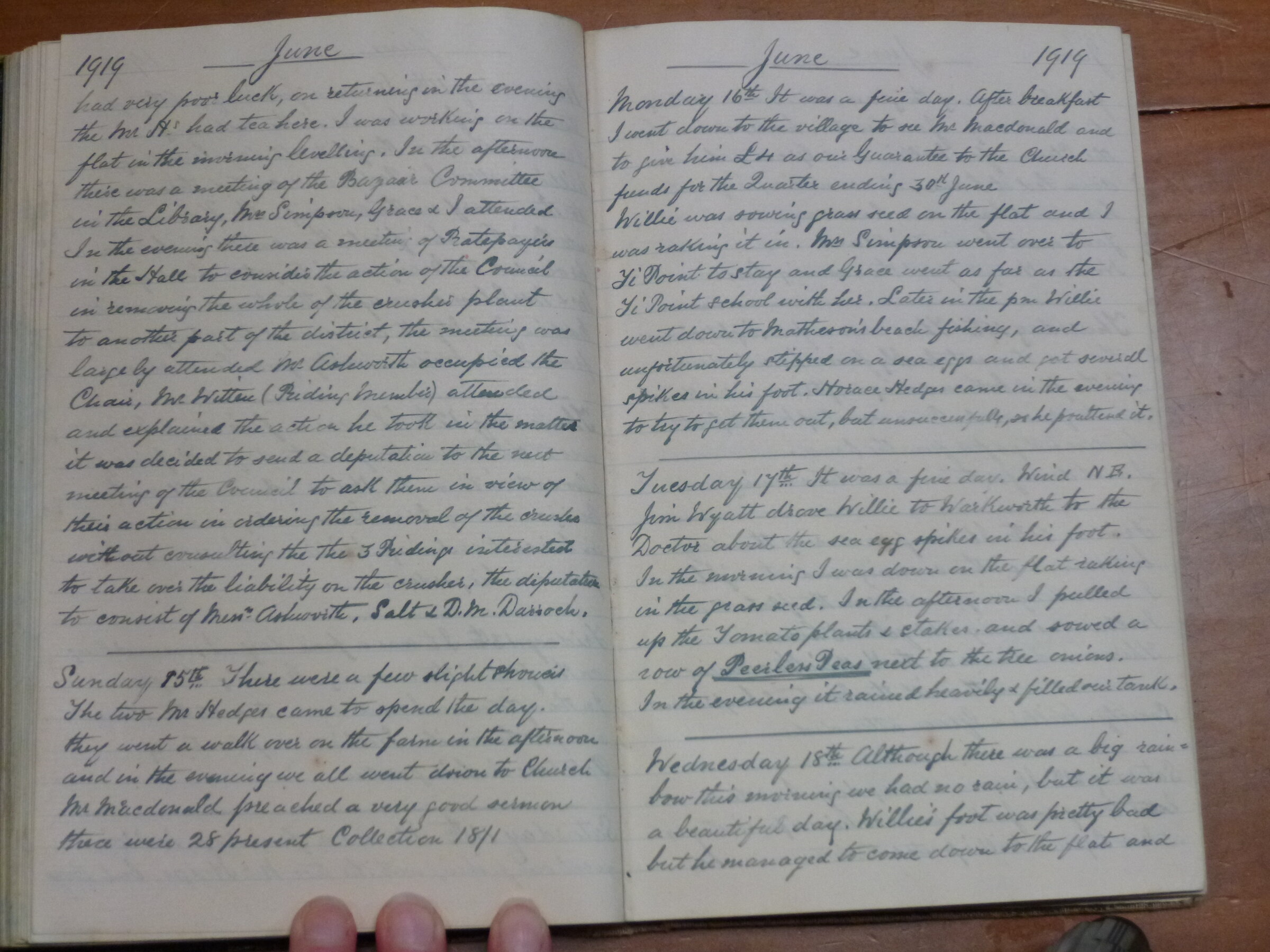 Original CS Clarke diary page