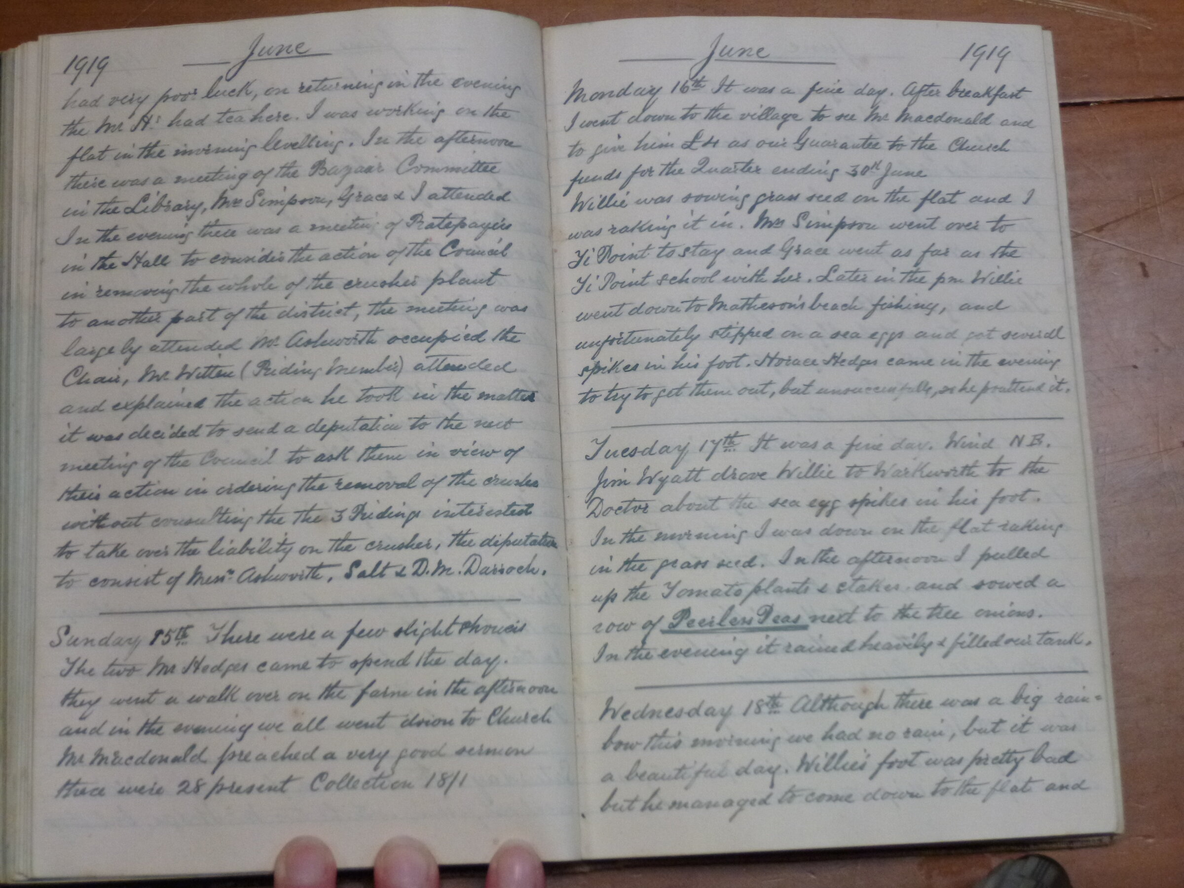 Original CS Clarke diary page