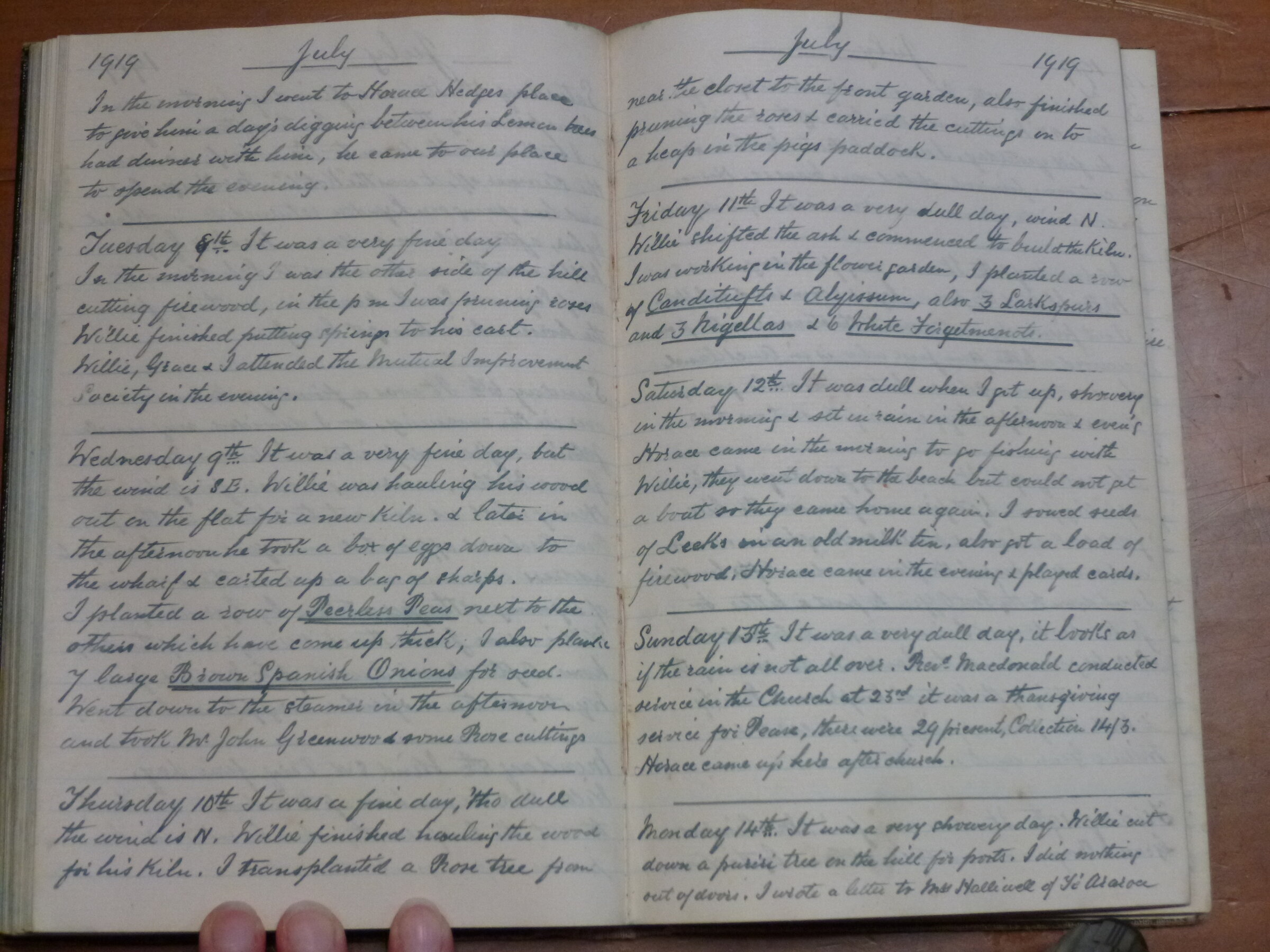 Original CS Clarke diary page