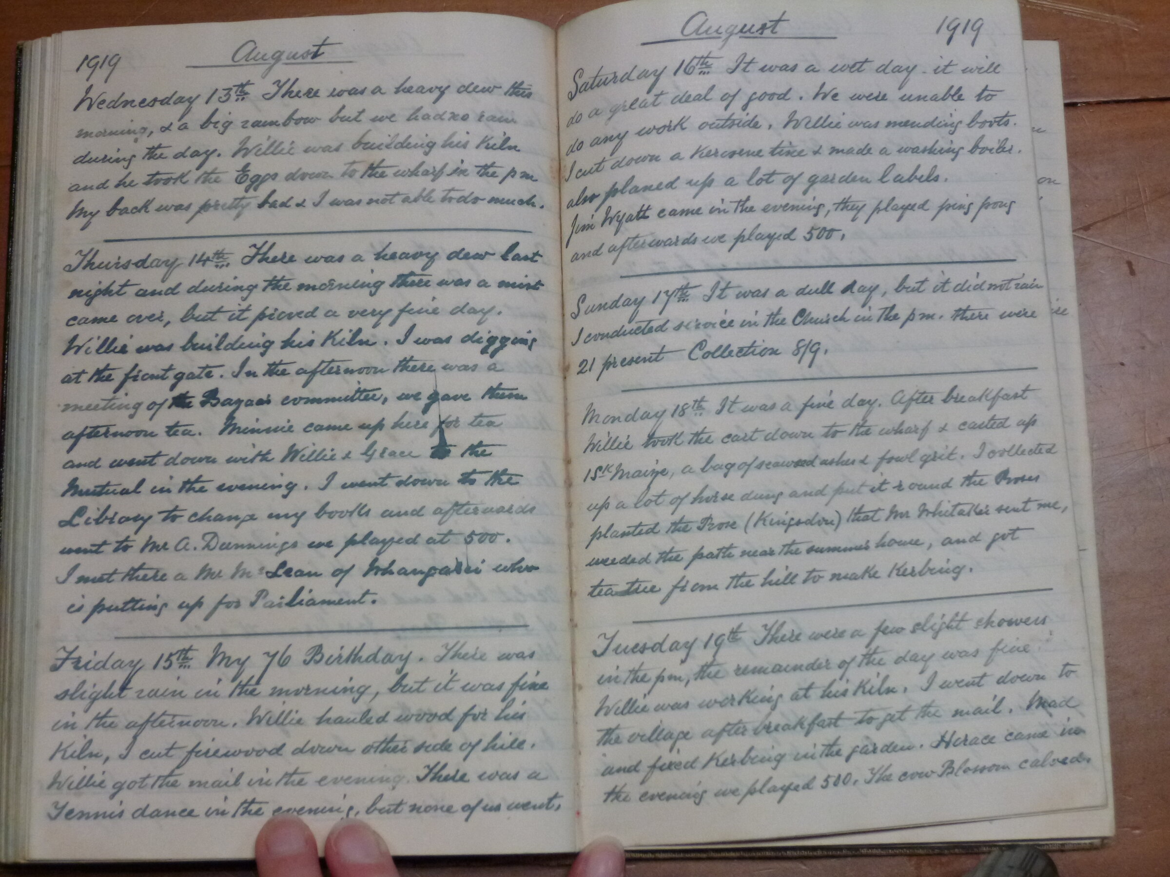 Original CS Clarke diary page