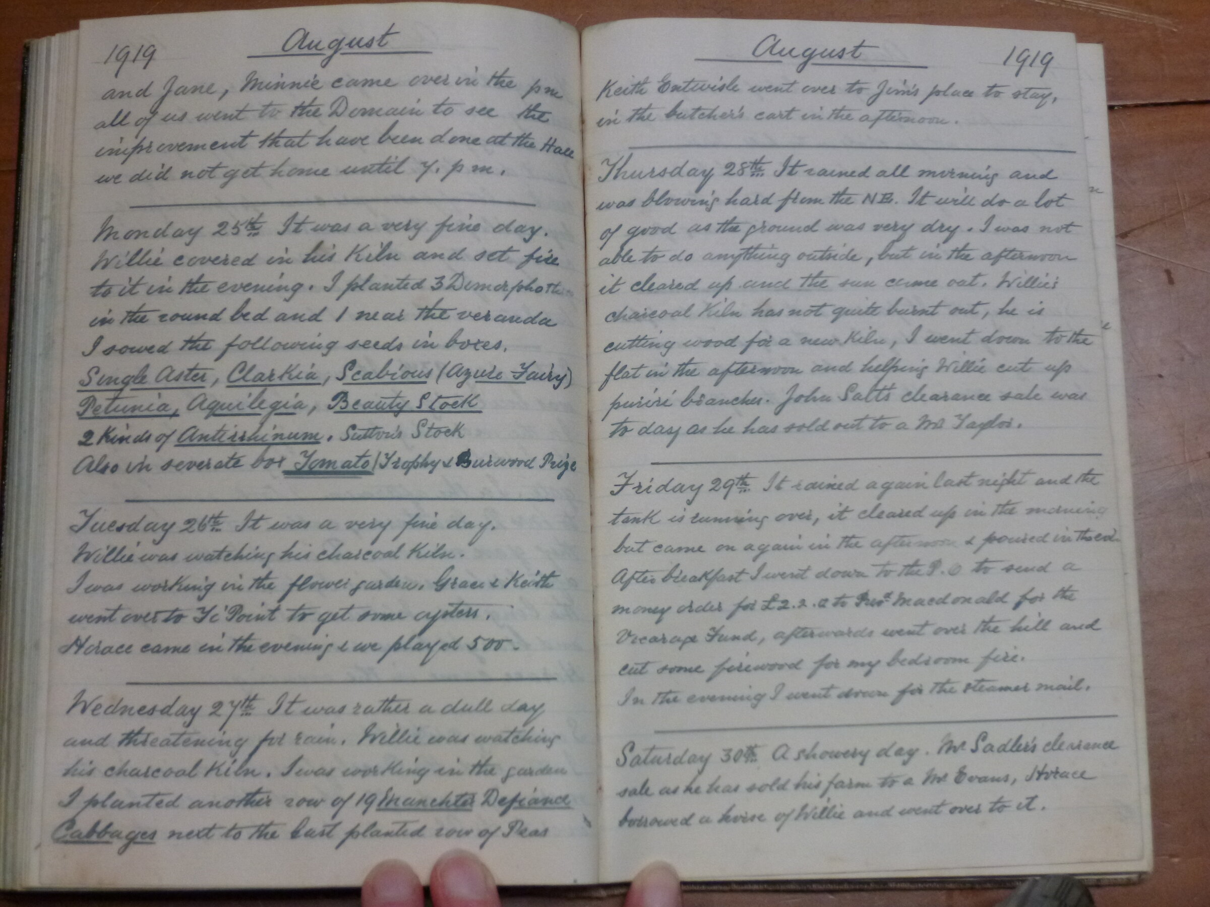 Original CS Clarke diary page
