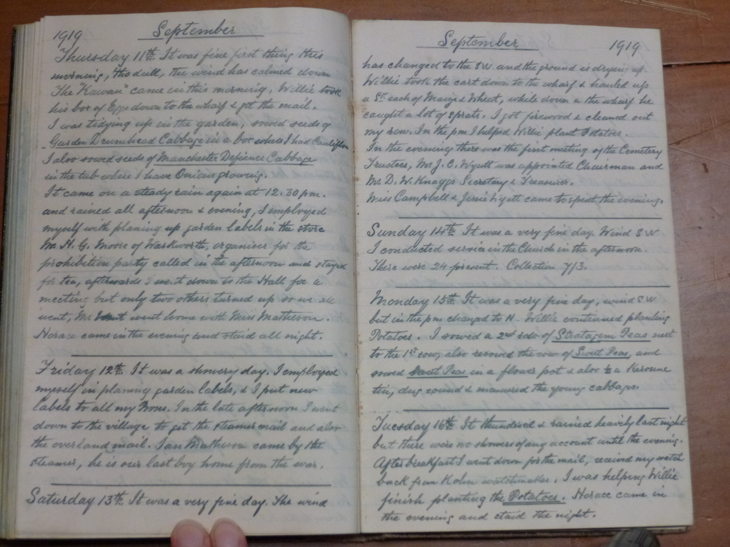 Original CS Clarke diary page