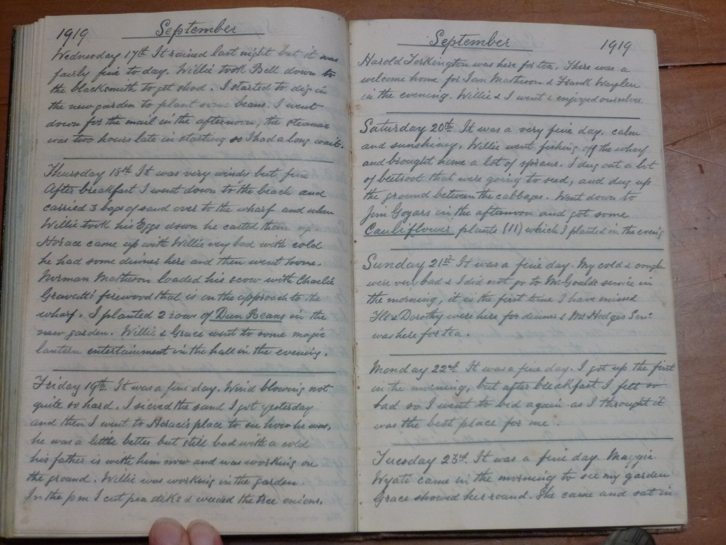 Original CS Clarke diary page