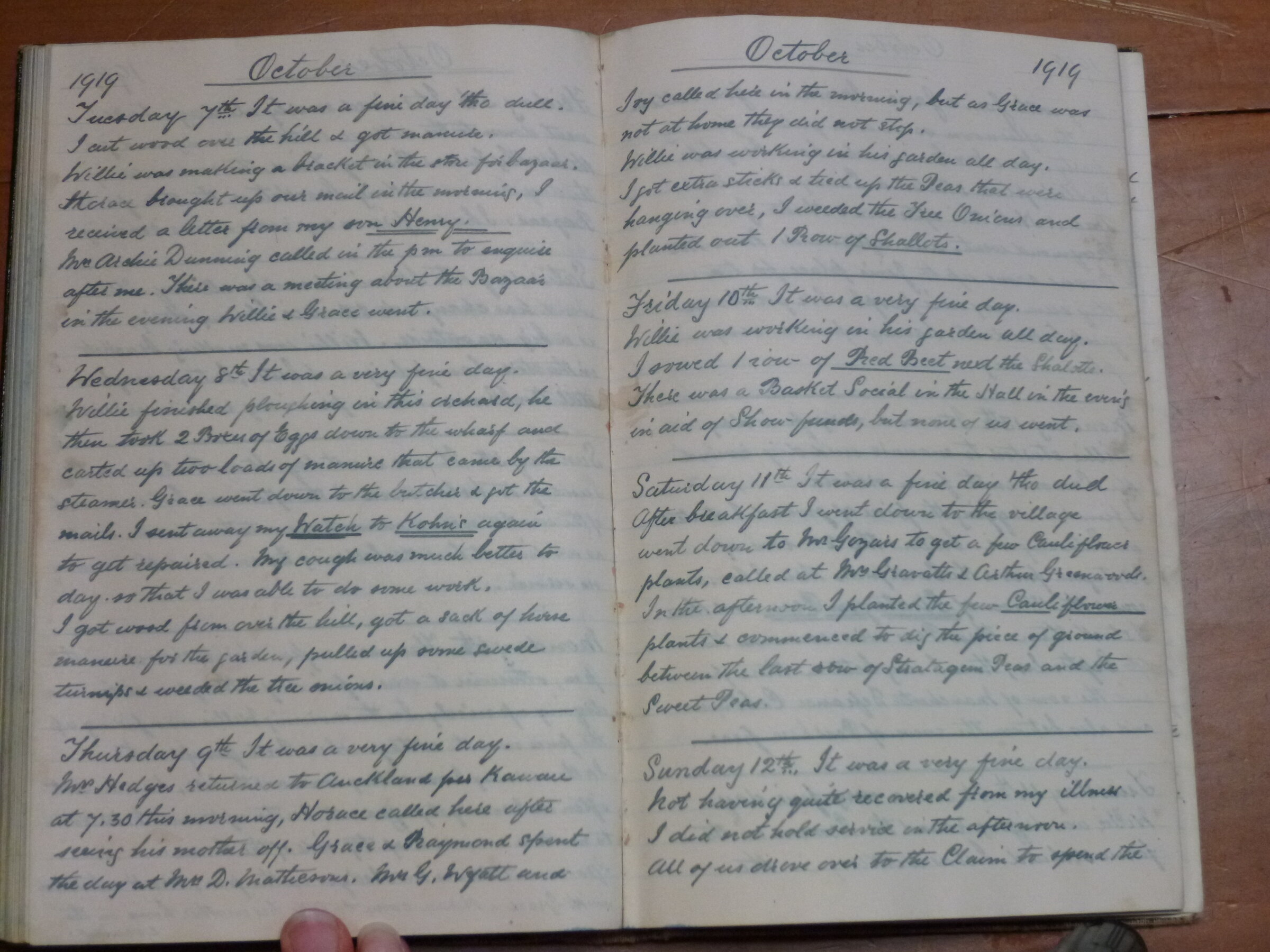 Original CS Clarke diary page
